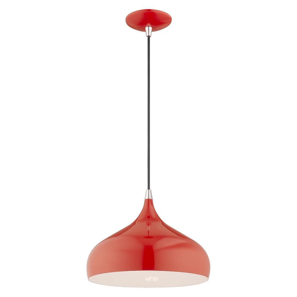 Livex Lighting Amador 1 - Light Pendant in  Shiny Red