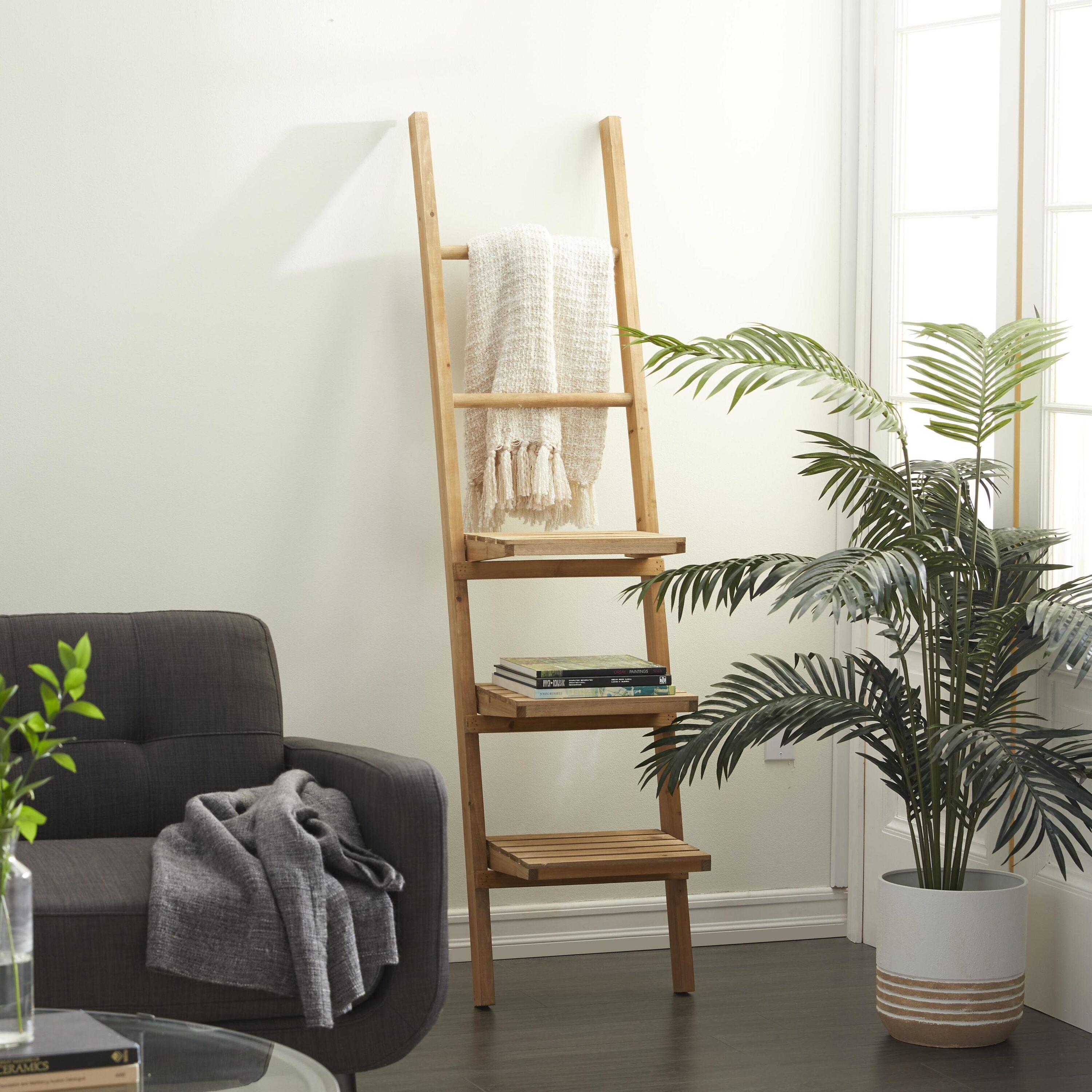 DecMode 18" x 11" 5-Tier Brown Wall Shelf