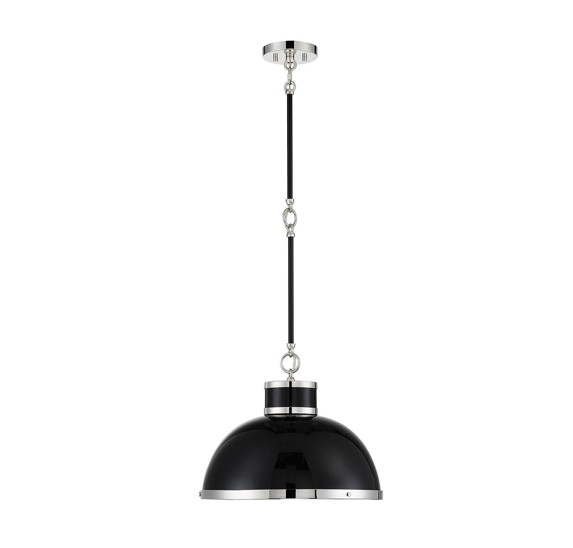 Savoy House Corning 1 - Light Pendant in  Black/Polished Nickel