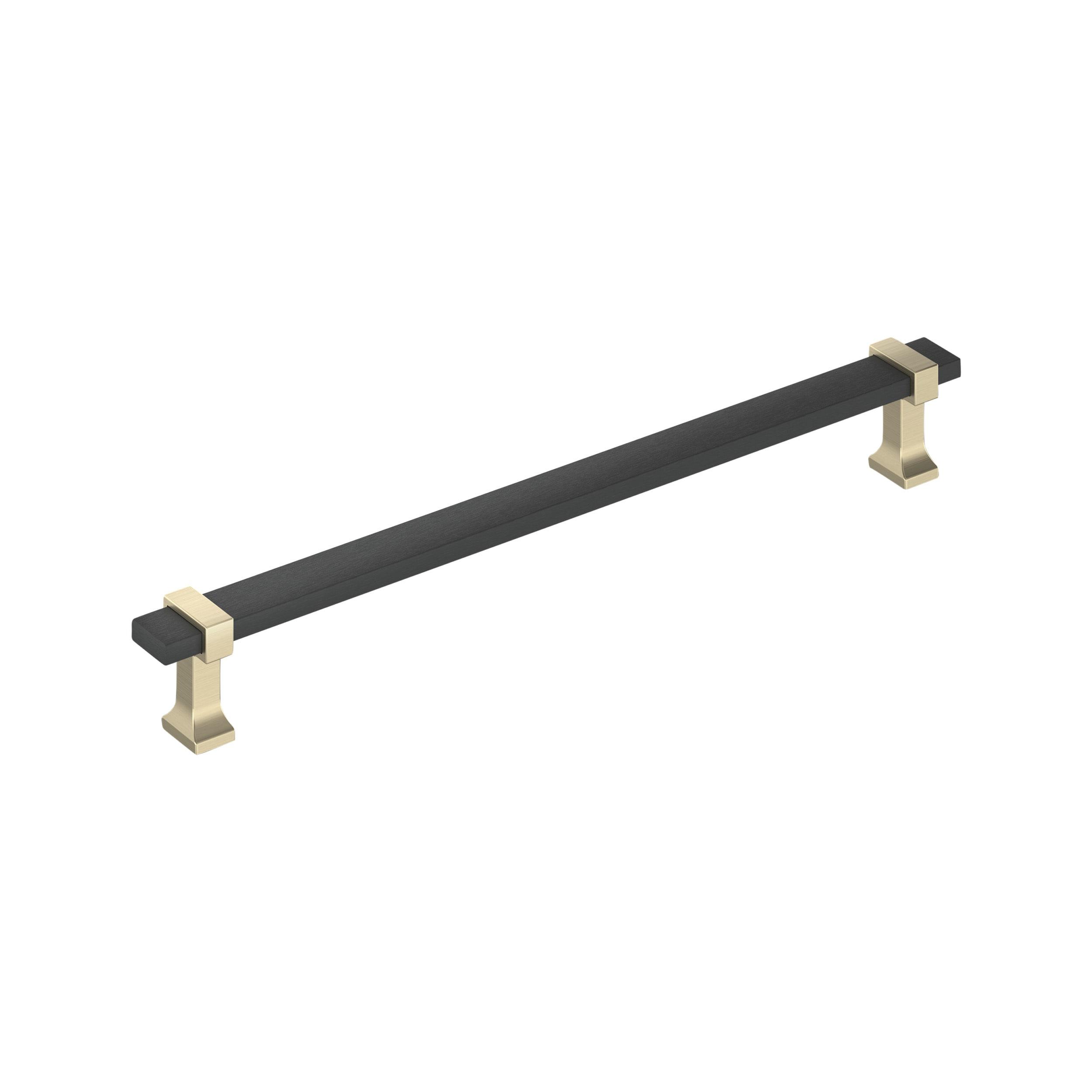 Amerock Overton 12 inch (305mm) Center-to-Center Brushed Matte Black/Golden Champagne Appliance Pull