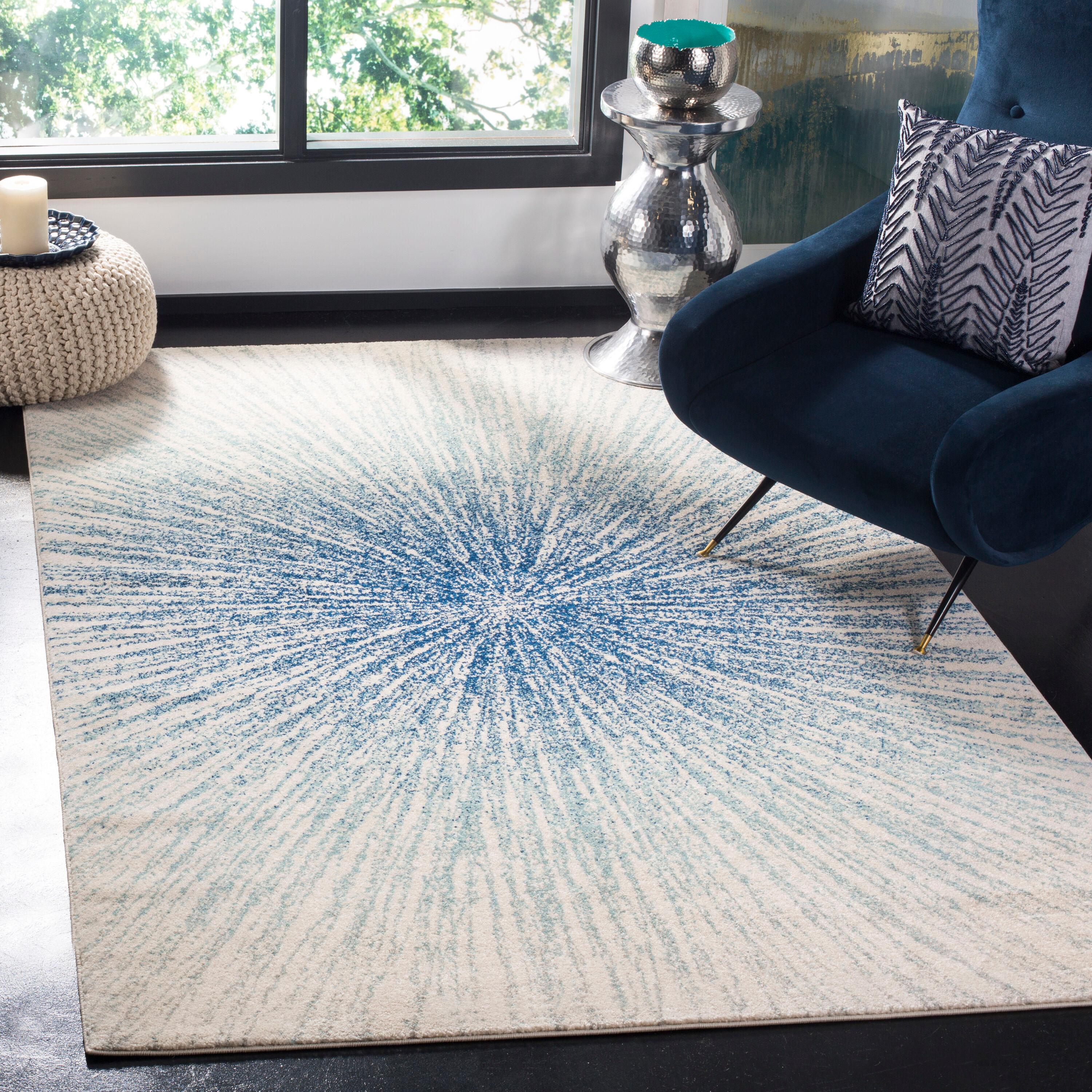 Evoke EVK228 Power Loomed Indoor Area Rug - Royal/Ivory - 11'x15' - Safavieh