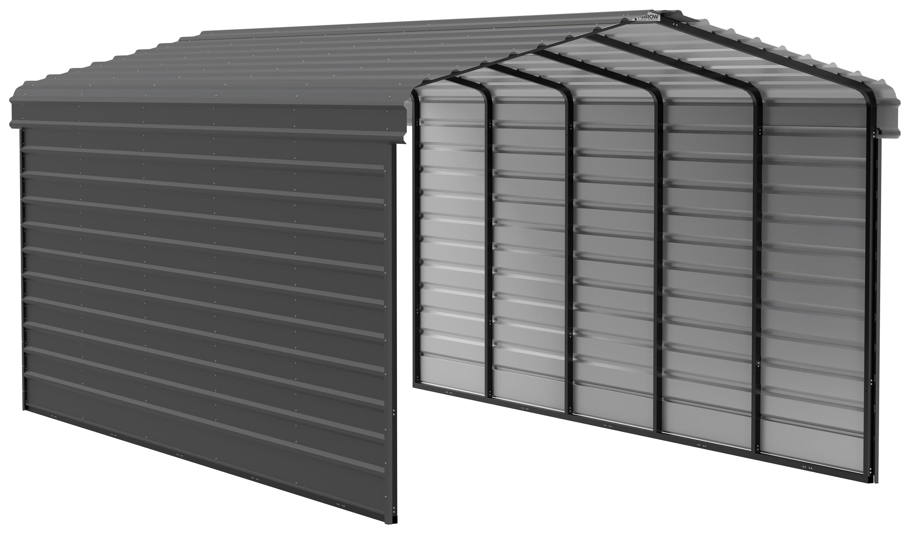 Arrow Arrow Steel Carport with 2 Side Wall Kits, 12x24x09