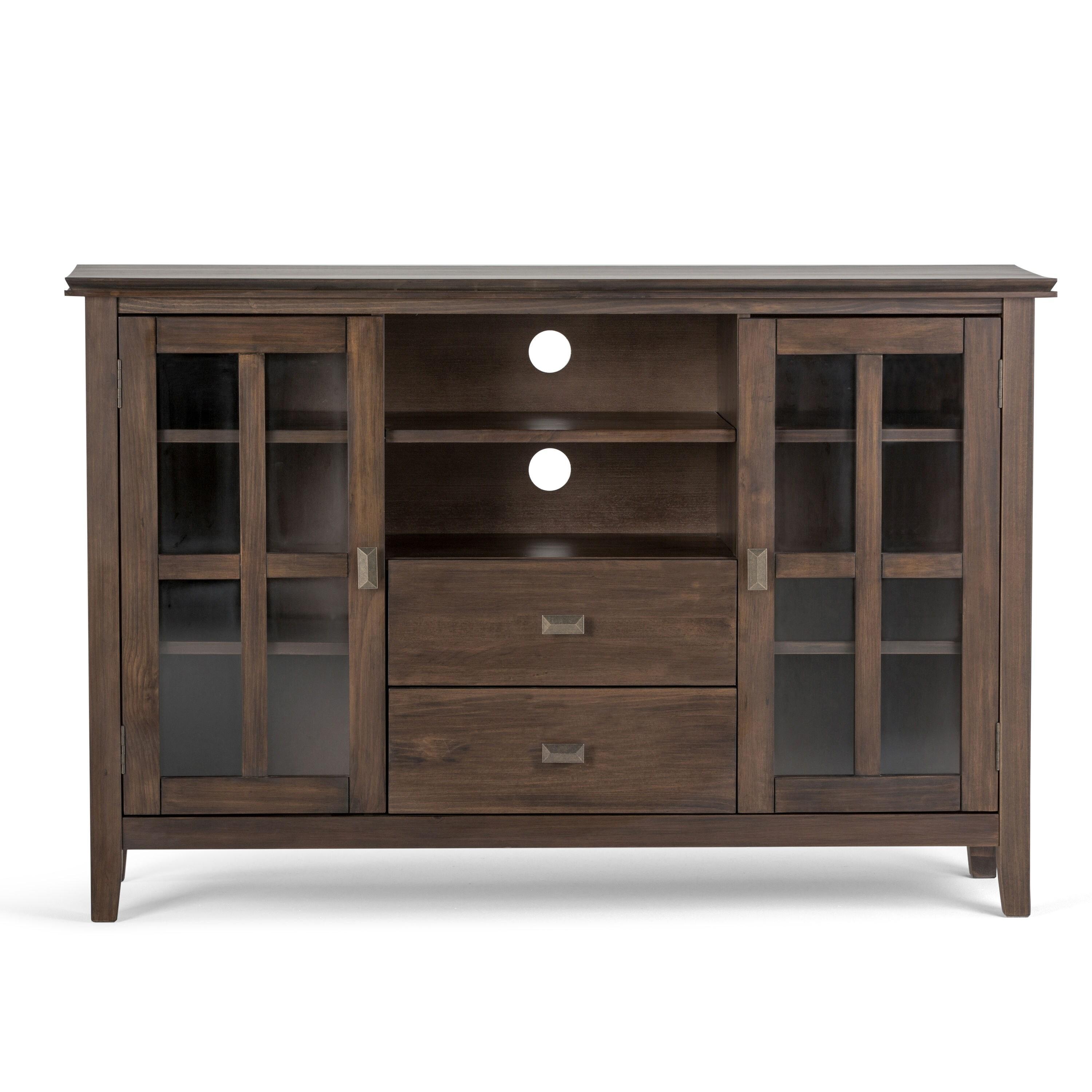 Simpli Home Artisan 53"W Solid Wood Contemporary Tall TV Stand for TVs up to 60" with Adjustable Shelves & Reviews | Wayfair