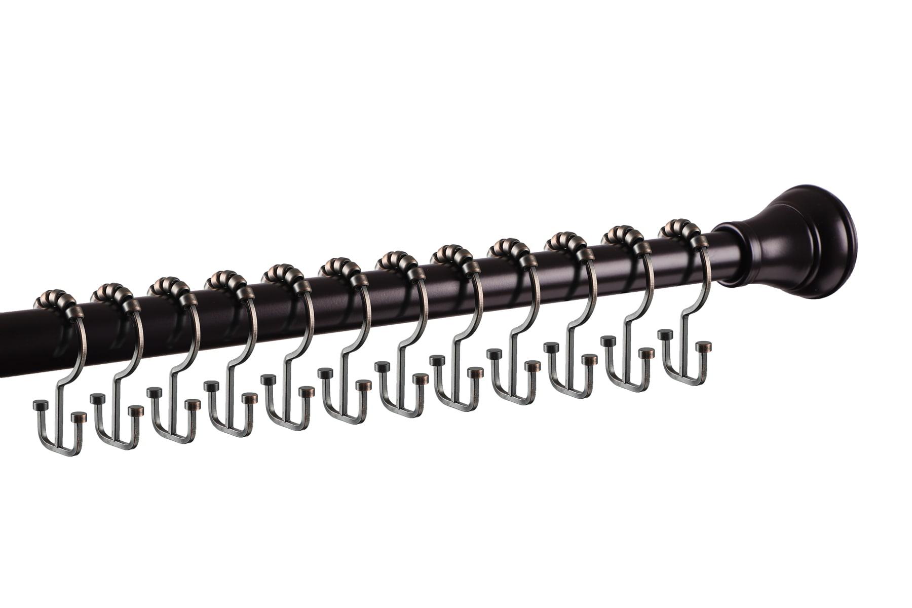 Utopia Alley Shower Hooks - Double Shower Curtain Rings for Bathroom - Rust Resistant Shower Curtain Hooks for Shower Curtain or Liner - Double Shower Curtain Hooks - Set of 12, Oil Rubbed Bronze