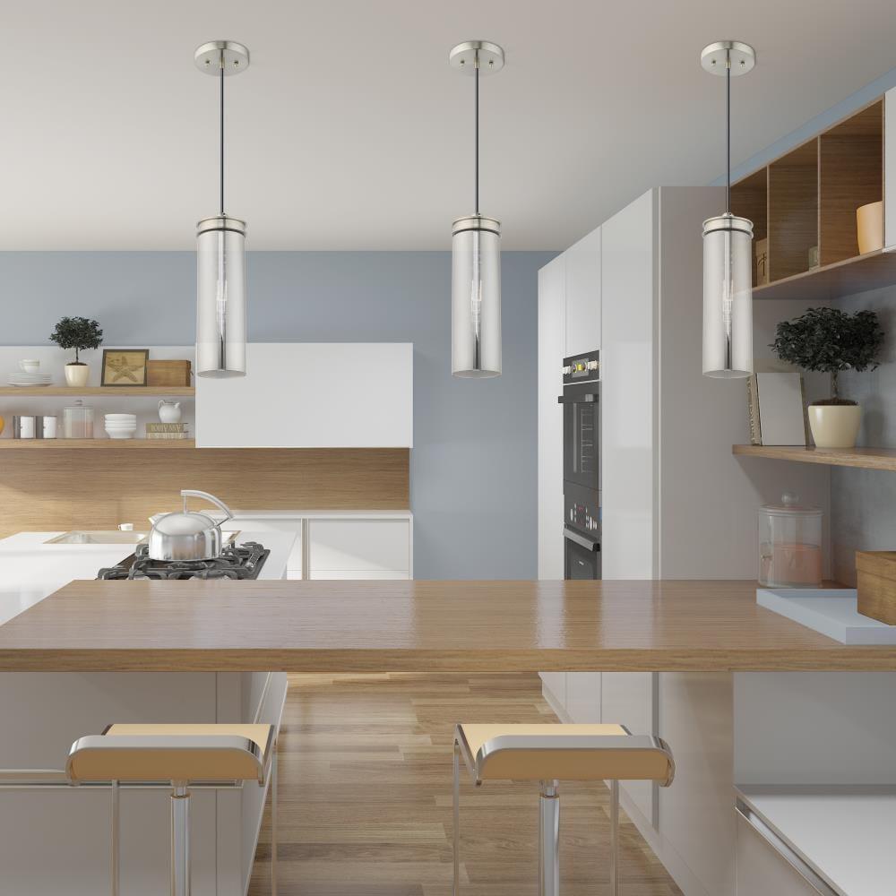 Livex Lighting Art Glass 1 - Light Pendant in  Brushed Nickel