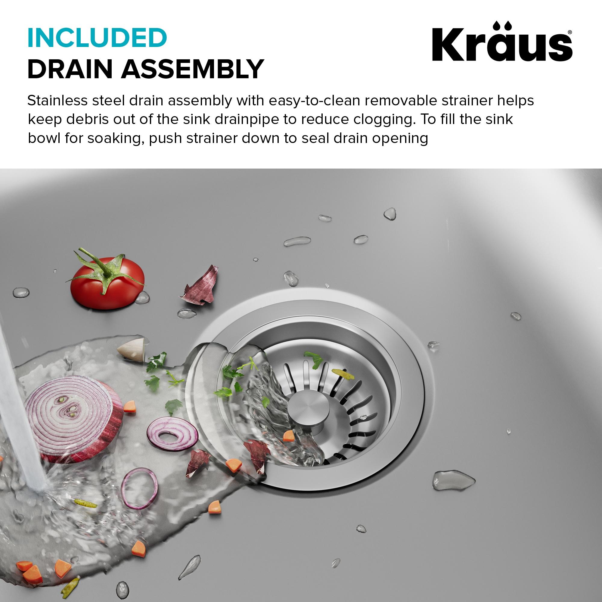 KRAUS Premier Undermount Single Bowl 18-Gauge Stainless Steel Kitchen Sink