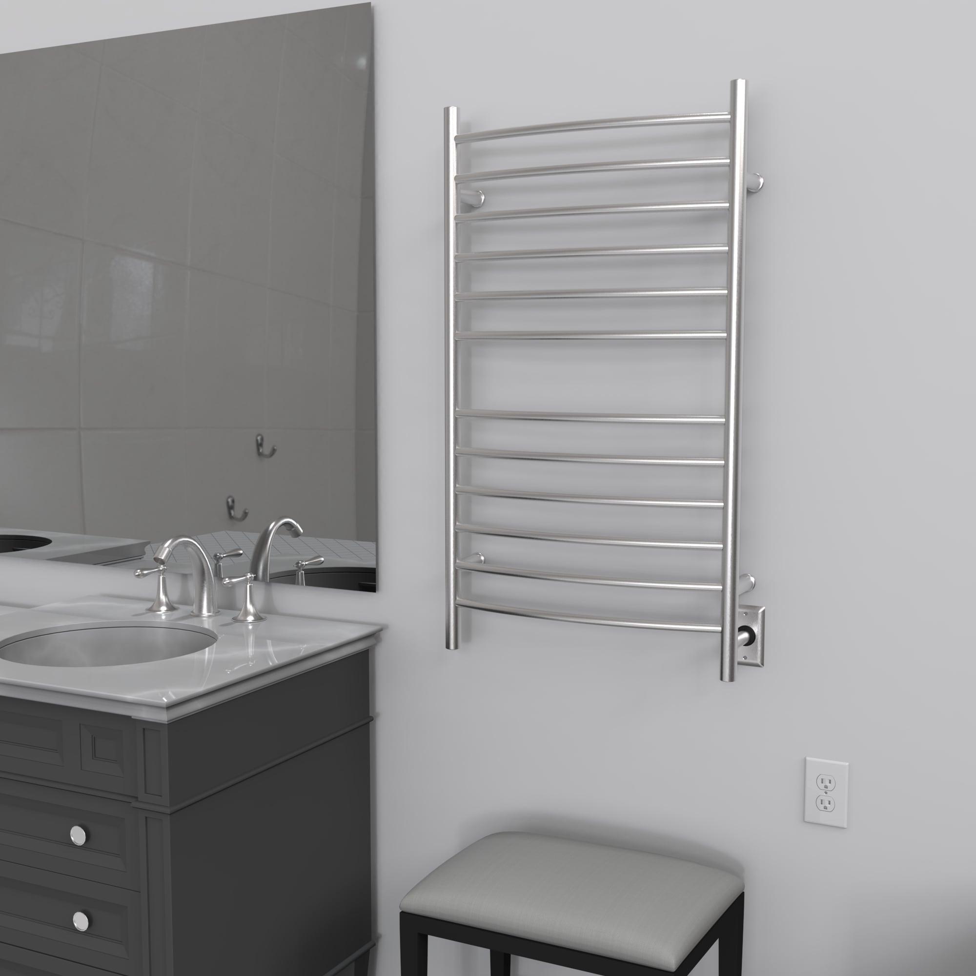 Radiant Large Curved Towel Warmer Hybrid Hardwired or Plug in