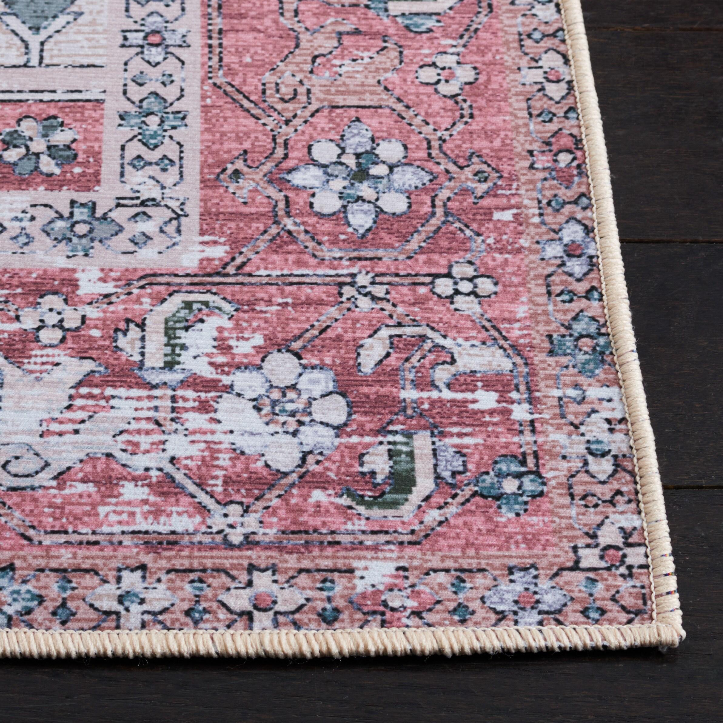 Tucson Vintage Persian TSN102 Power Loomed Machine Washable Skid-Resistant Indoor Area Rug - Grey Blue/Rust - 8'x10' - Safavieh