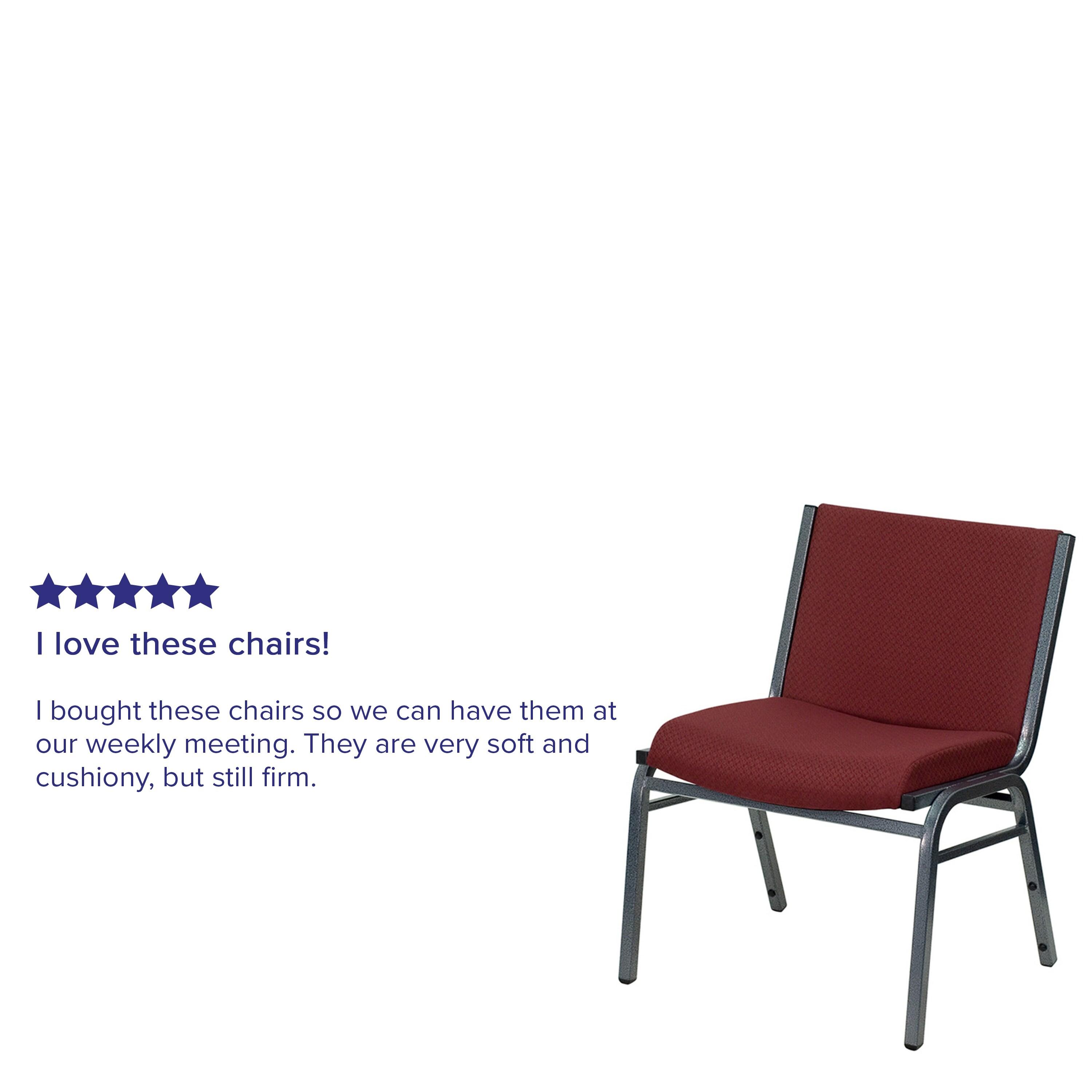 Flash Furniture HERCULES Series Big & Tall 1000 lb. Rated Burgundy Fabric Stack Chair