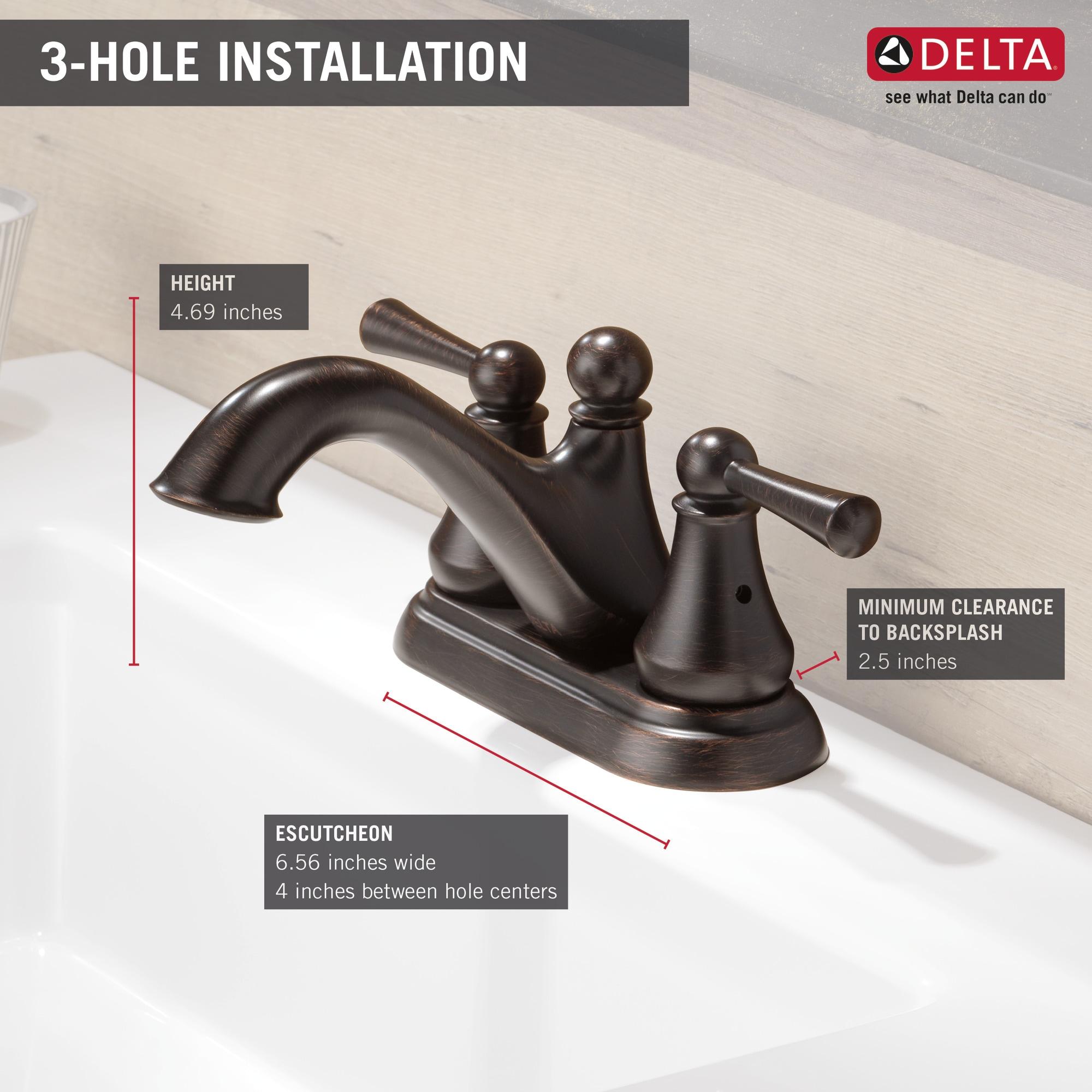 Haywood Centerset Bathroom Faucet with Drain Assembly, 2-handle Bathroom Sink Faucet