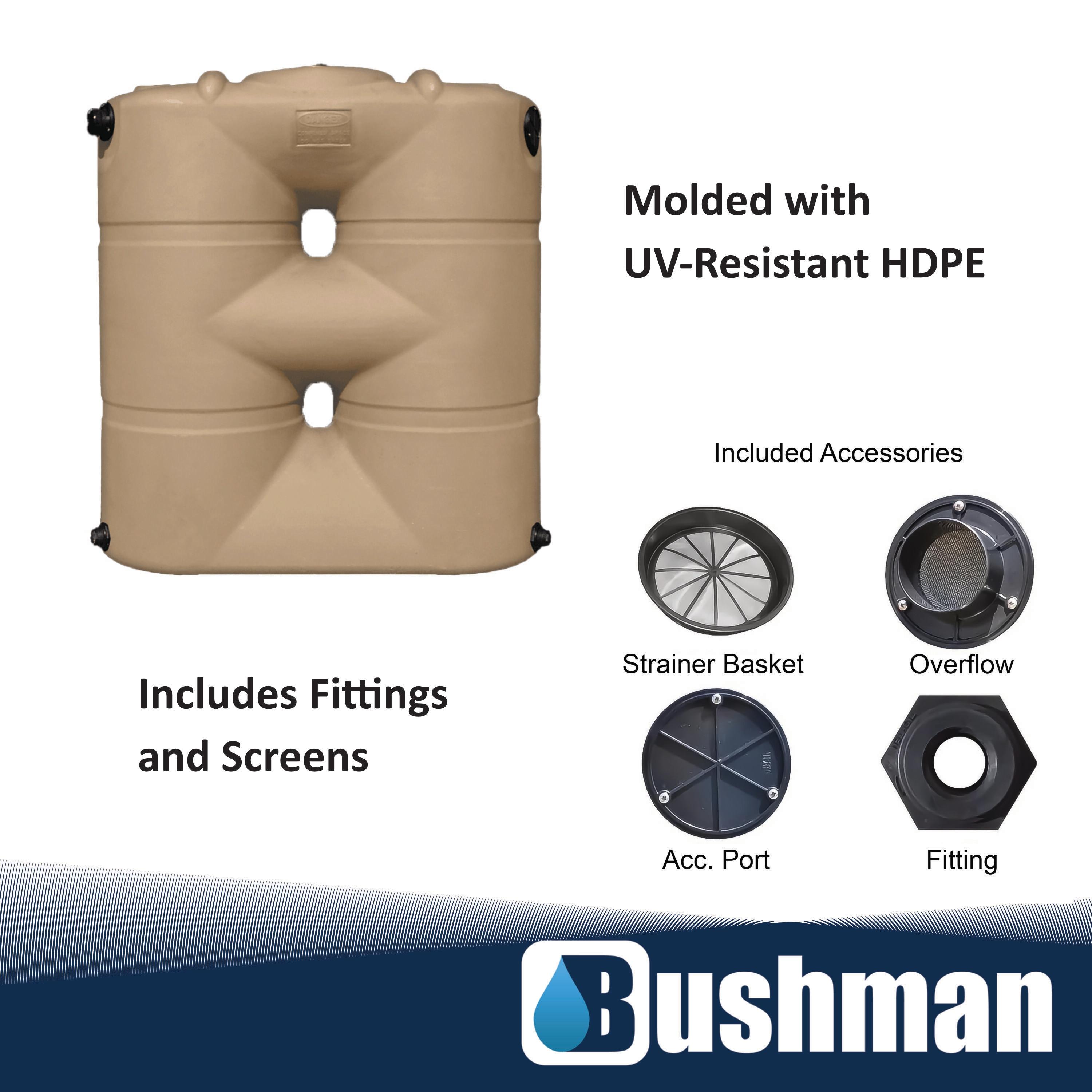 Bushman 265-Gallons Plastic Brown Water Storage Tank