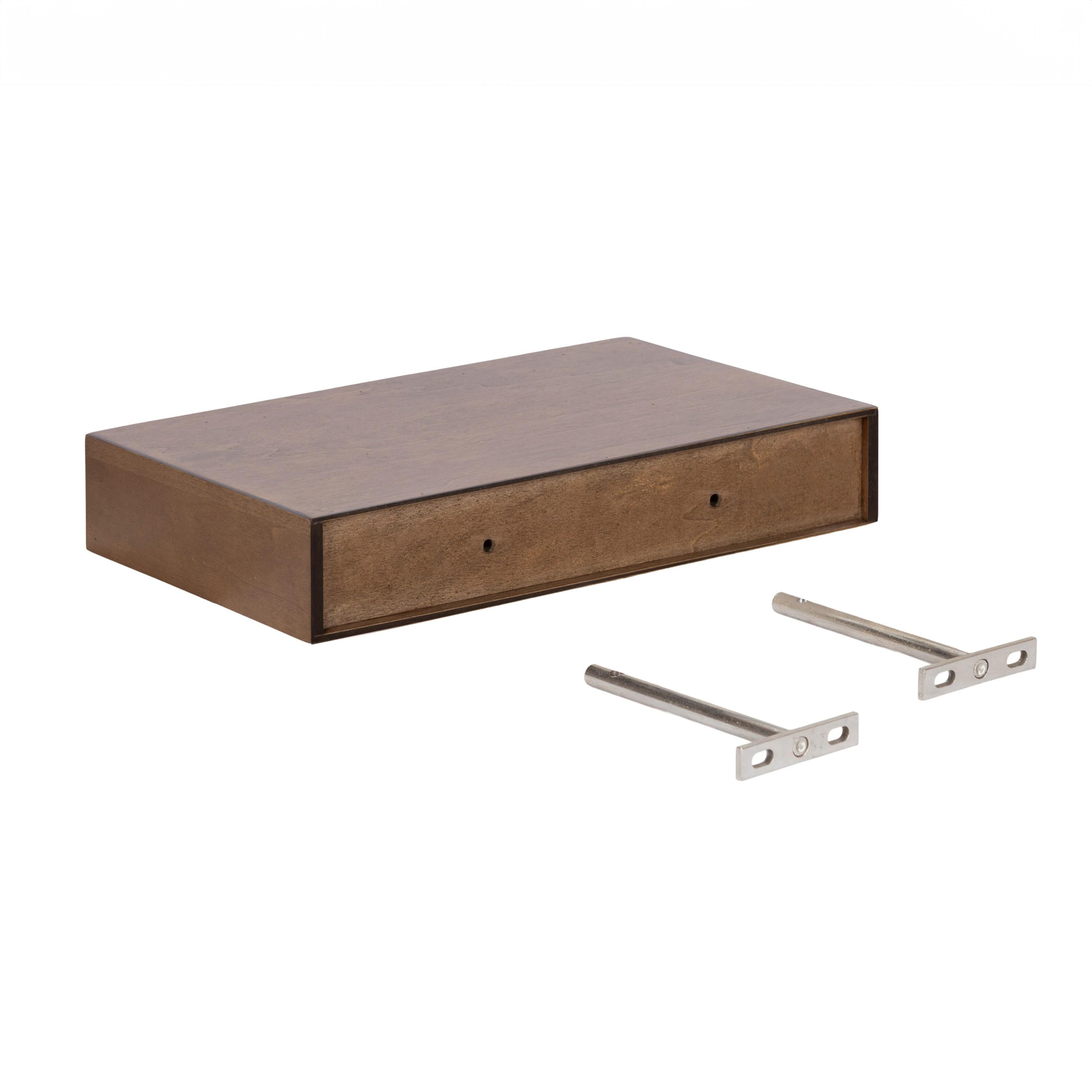 Kate & Laurel All Things Decor (Set of 3) 12" Havlock Wood Floating Shelves Rustic Brown