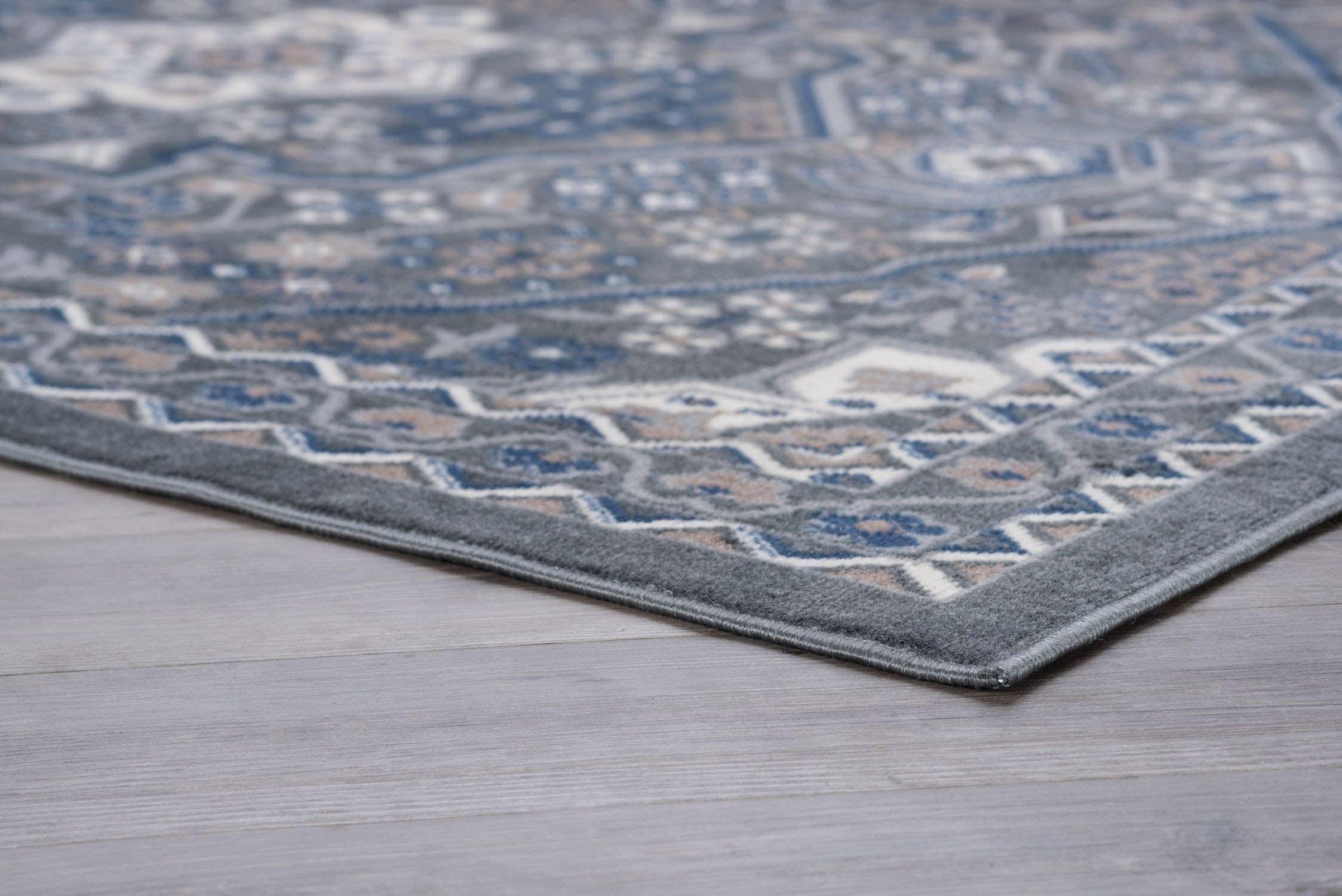 Tayse Hampton Area Rug HMP4009 Traditional Gray Petals Bulbs 5' x 7' Rectangle