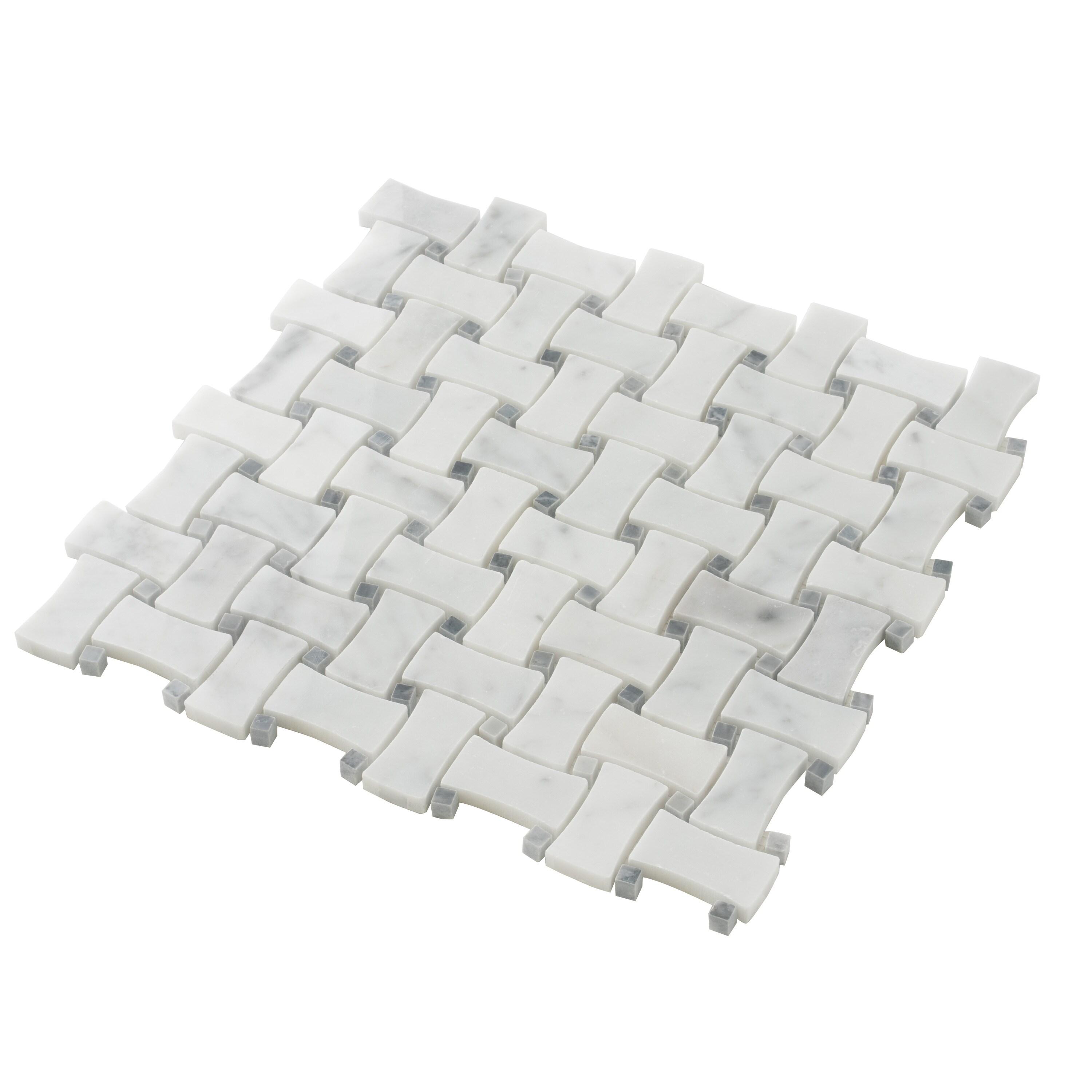 12" x 12" Natural Stone Basketweave Mosaic Wall & Floor Tile