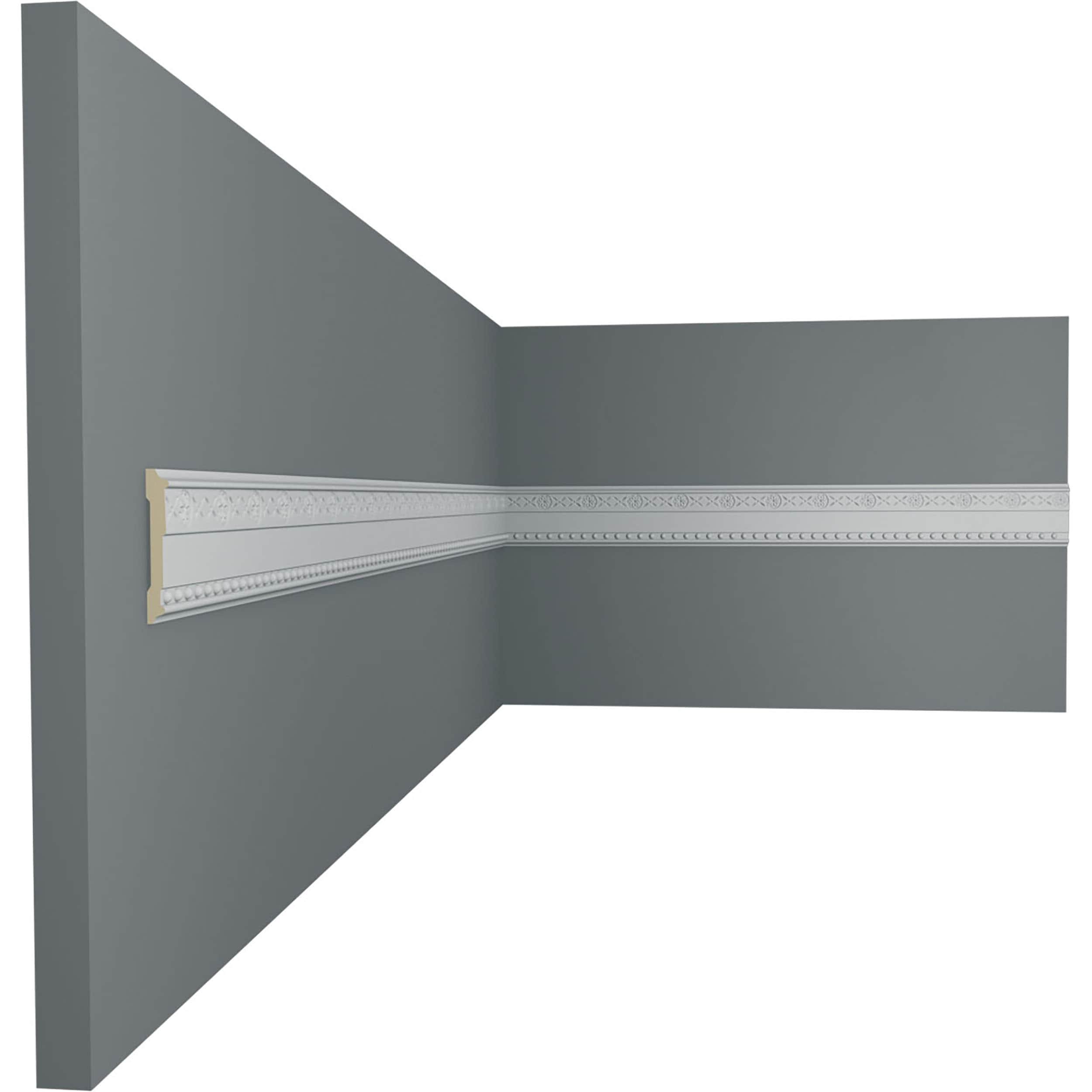 Ekena Millwork 2 3/4"H x 1/2"P x 94 1/2"L, (1 5/8" Repeat), Tralee Chair Rail (Set of 12)