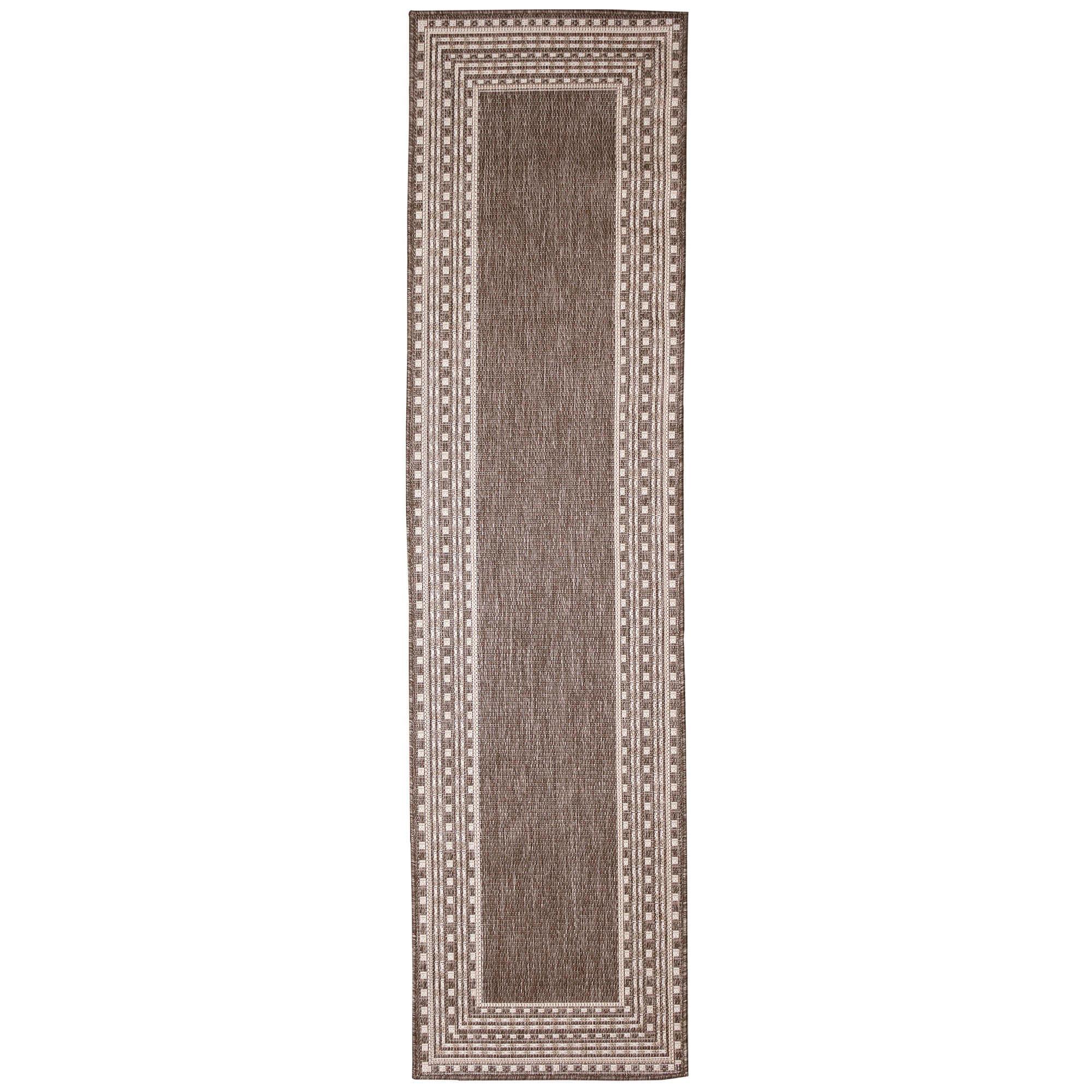 Liora Manne Malibu Etched Border Indoor/Outdoor Rug Neutral 1'11" x 7'6"