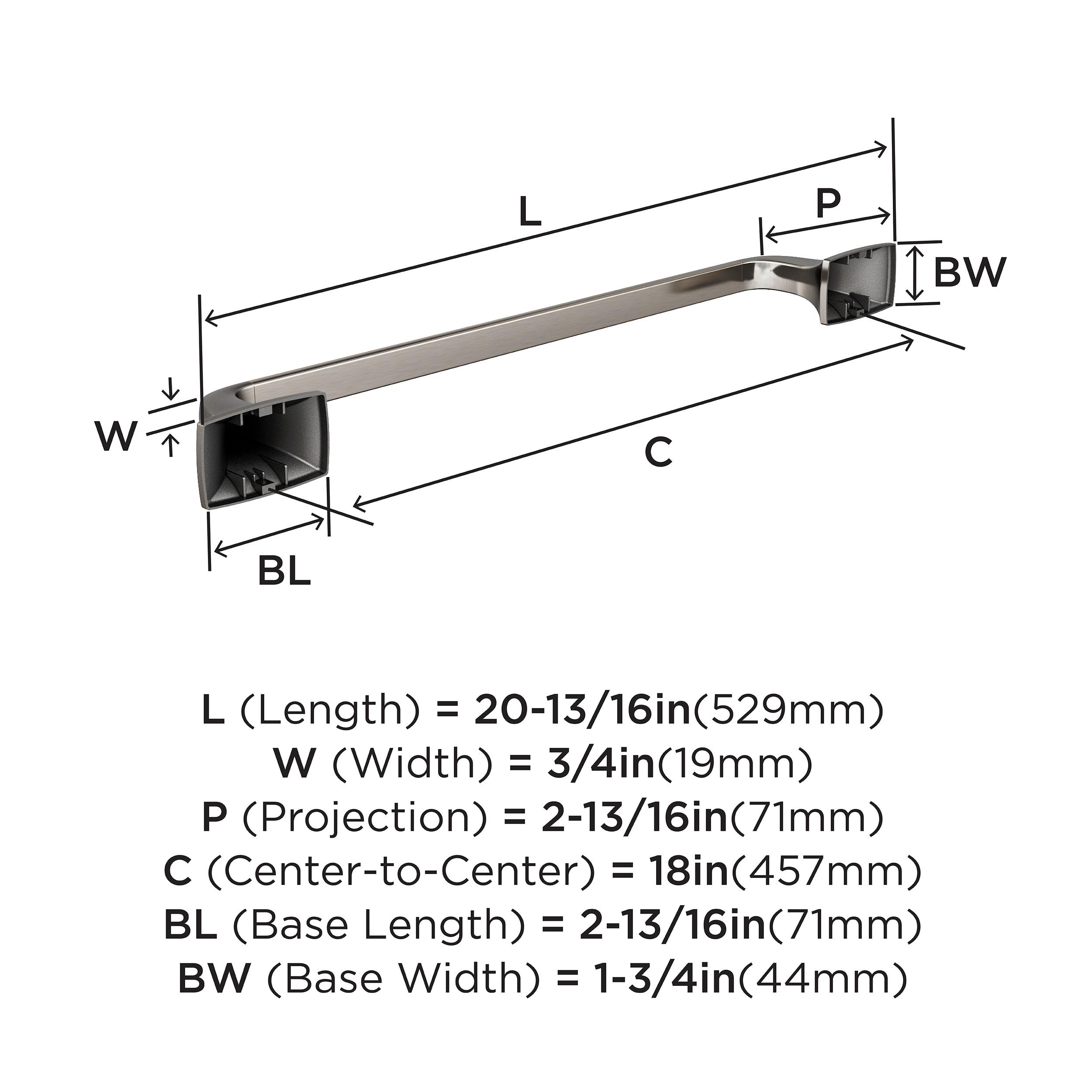 Amerock Highland Ridge Brushed Nickel 18 inch (457mm) Towel Bar