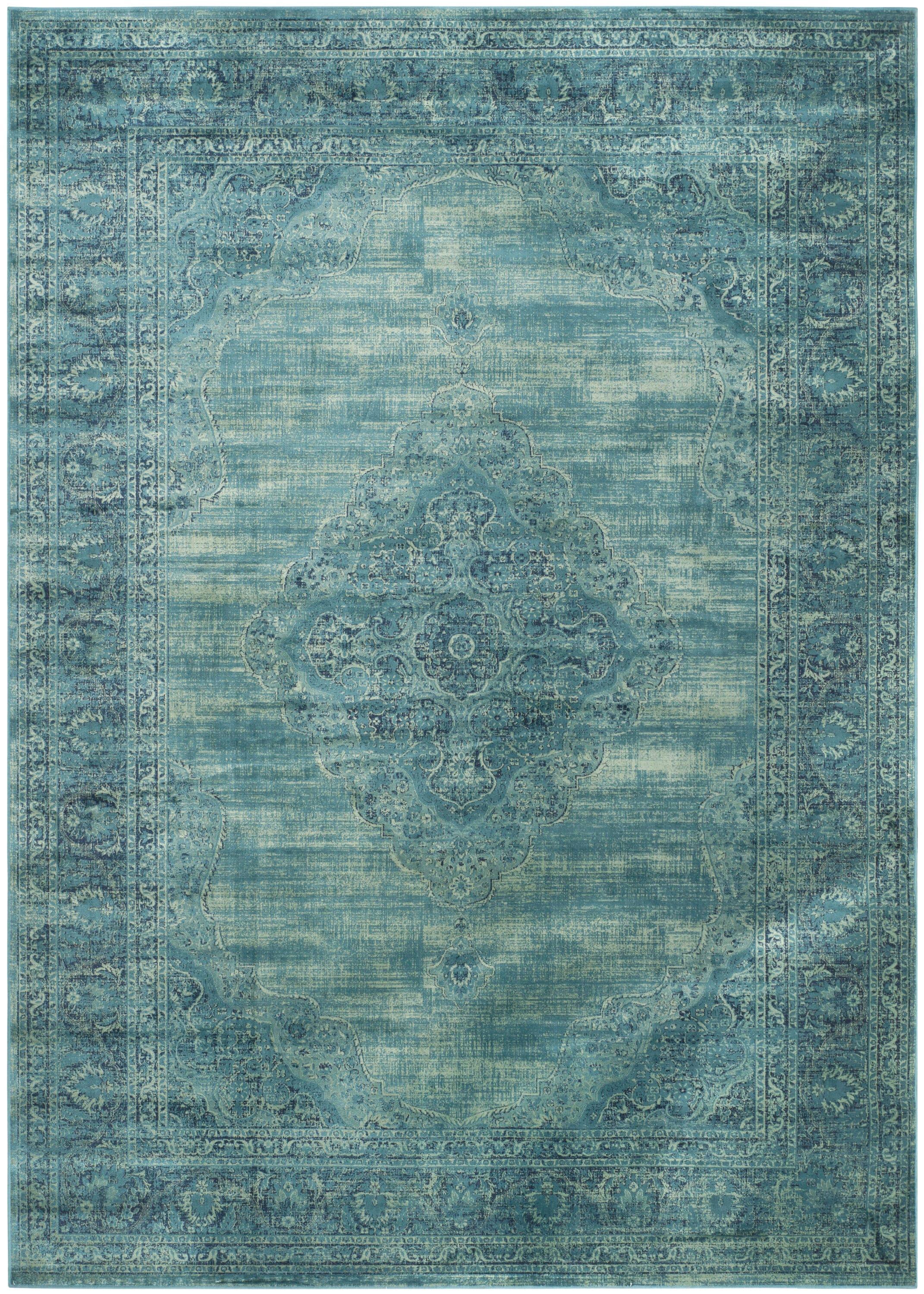 Vintage VTG112 Power Loomed Indoor Area Rug - Turquoise/Multi - 10'x14' - Safavieh.
