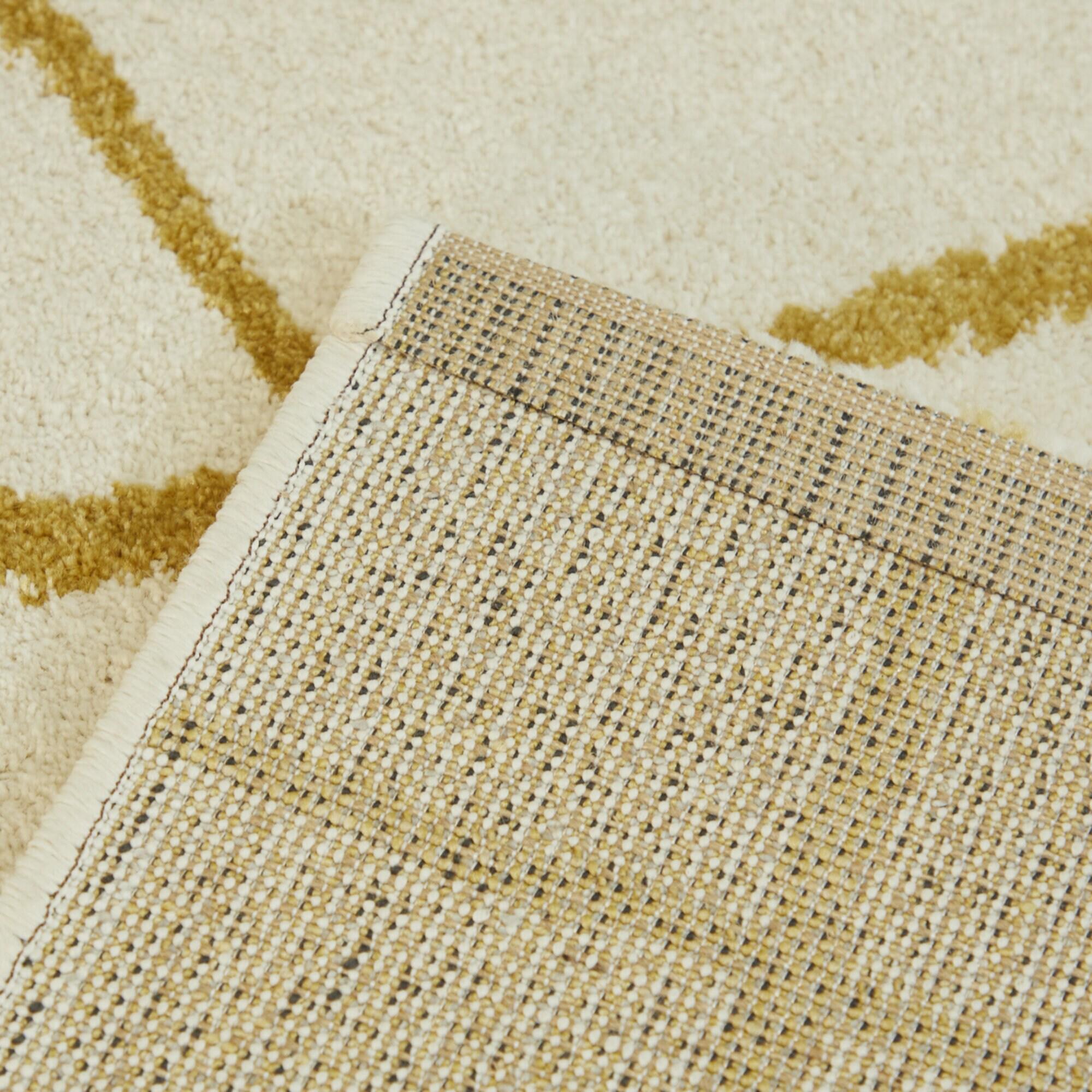 Descartes Abstract Modern Area Rug Mustard 6'7" x 9' 6' x 9' Ivory