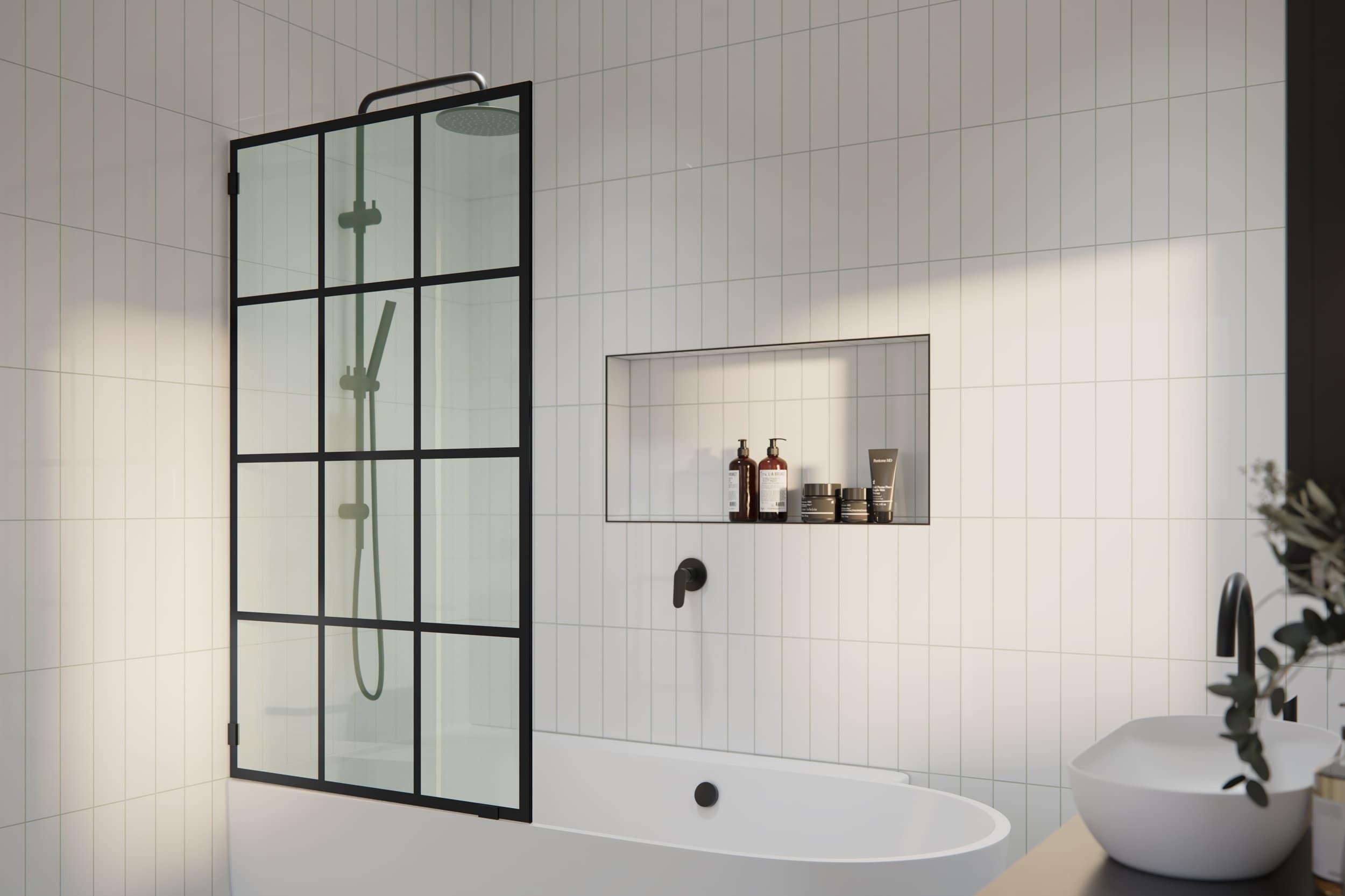 Esprit 34 in. x 58.25 in. French Monture Single Fixed Bath Panel