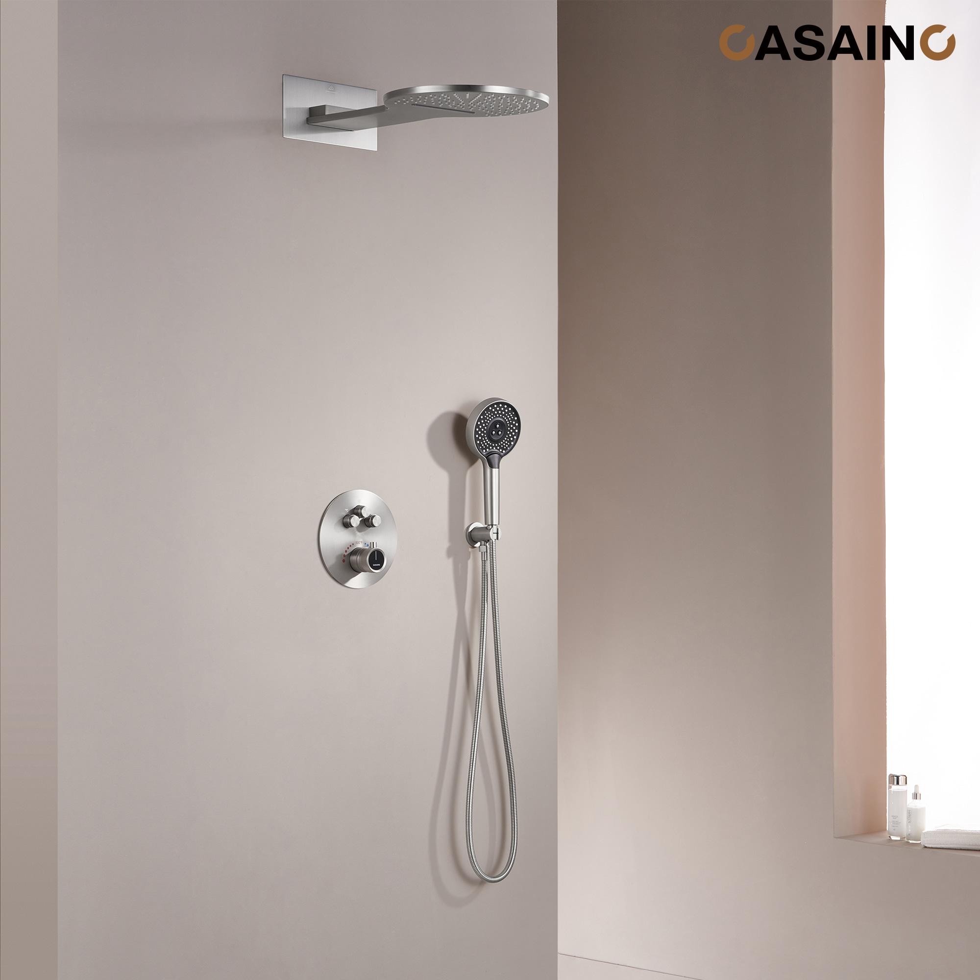 Cascade Bliss Thermostatic Rainfall Shower System with Rough in-Valve