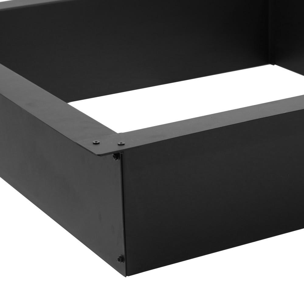 Sunnydaze Outdoor Heavy-Duty Steel Portable Above Ground or In-Ground Square Fire Pit Liner Ring - 36" - Black