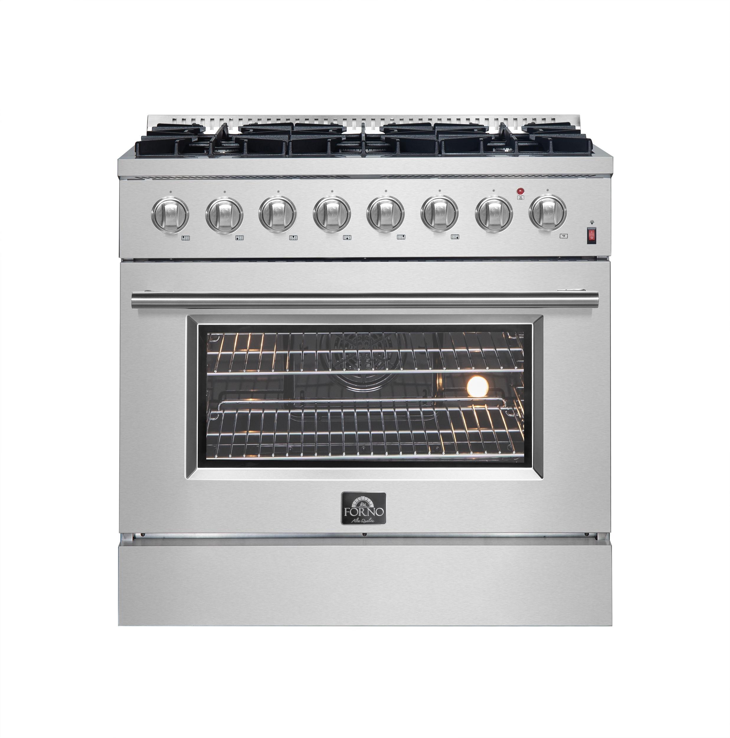 Marco 36-Inch Dual Fuel Range Stainless Steel, 6 Burners, 5.36 cu.ft. True Conve