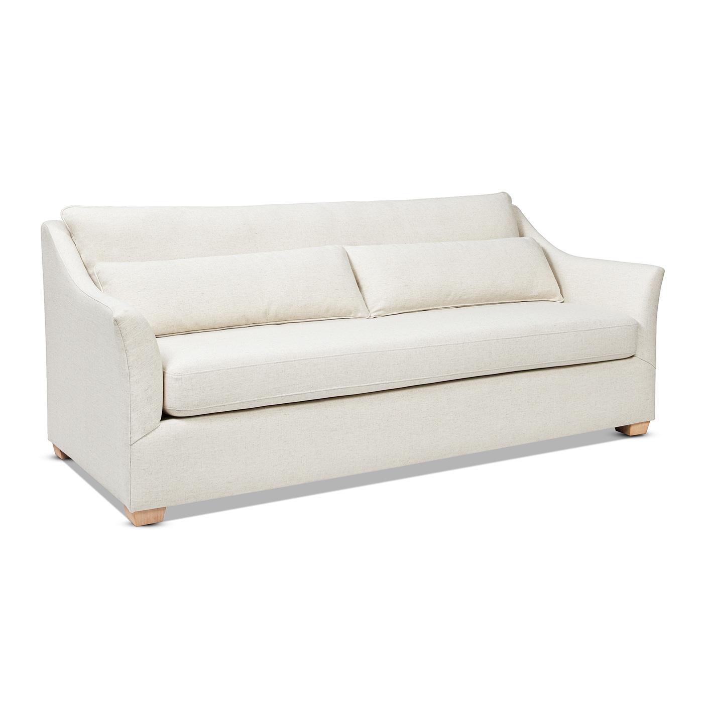 Jennifer Taylor Home Ada Modern Fabric Sofa with Flared Arm in Flax White