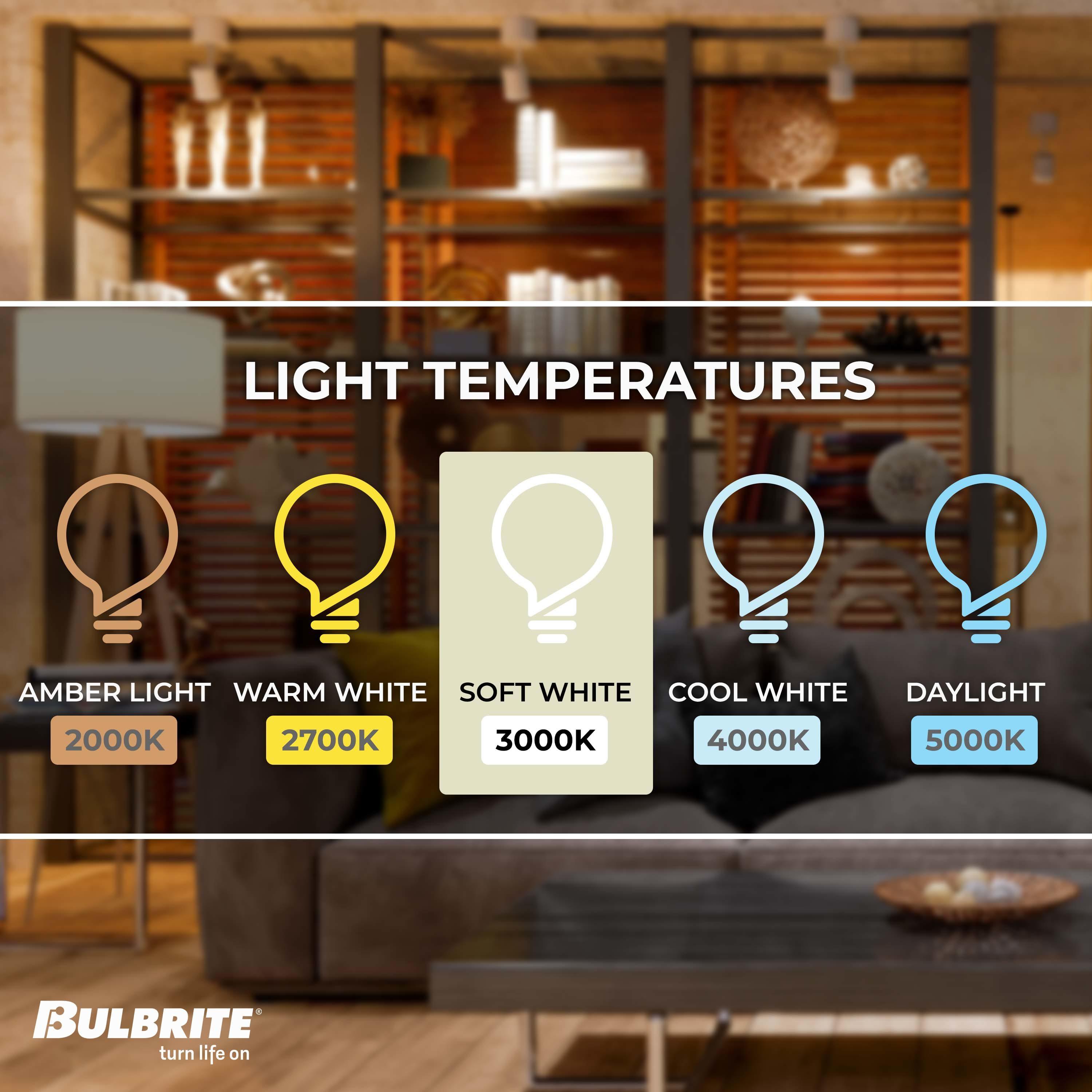 Bulbrite Set of 2 8.5W 60W Equivalent G25 LED Dimmable Light Bulbs 3000K E26