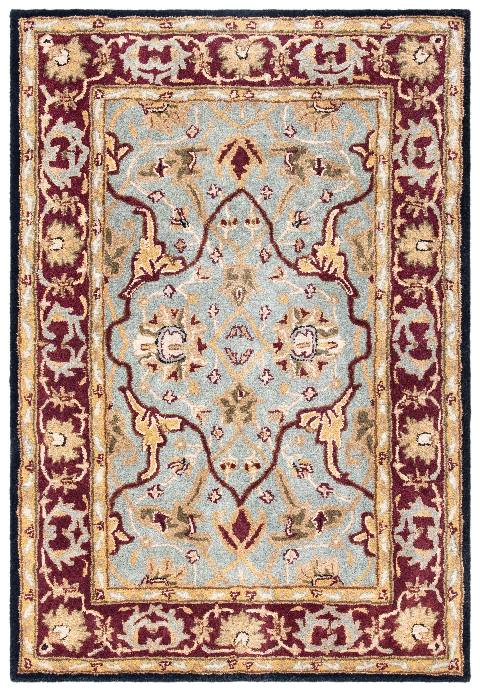 SAFAVIEH Heritage Shanelle Oriental Wool Area Rug, Light Blue/Red, 4' x 6'