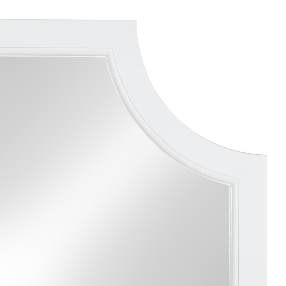 24" x 36" Hogan Framed Scallop Wall Mirror White - Kate and Laurel