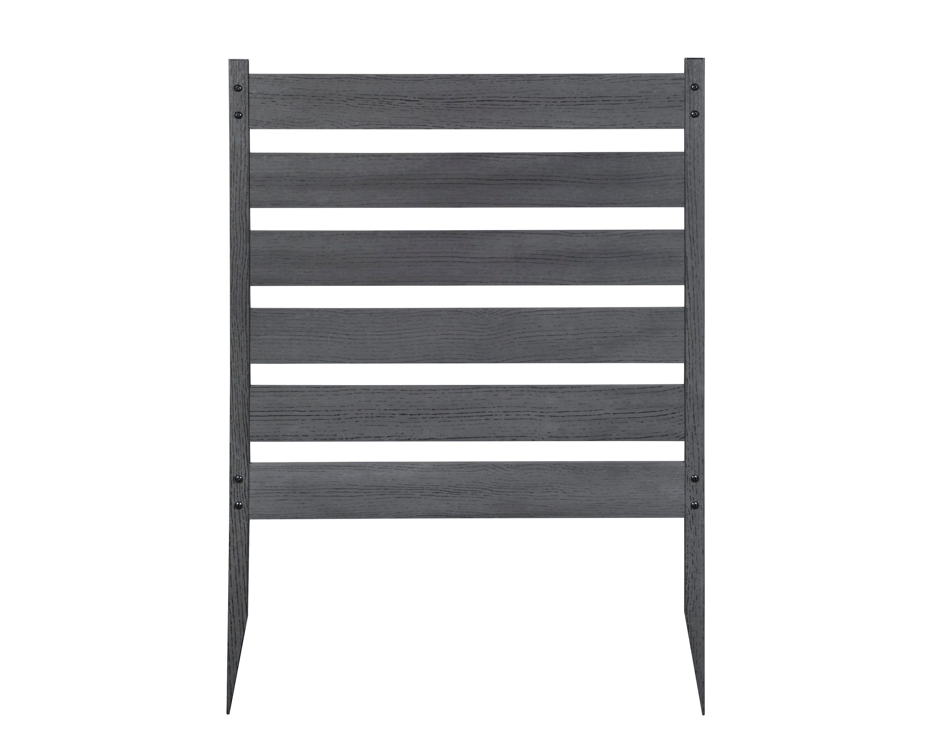 Zippity Outdoor Products 26in H x 24in W (3 Panels) No Dig Zippity Maui Fence Kit, Charcoal Color WoodTek Vinyl Fence Panel, Temporary Outdoor Border for Garden, Easy Install DIY Fence for Backyard, Patio, & Deck, ZP19066