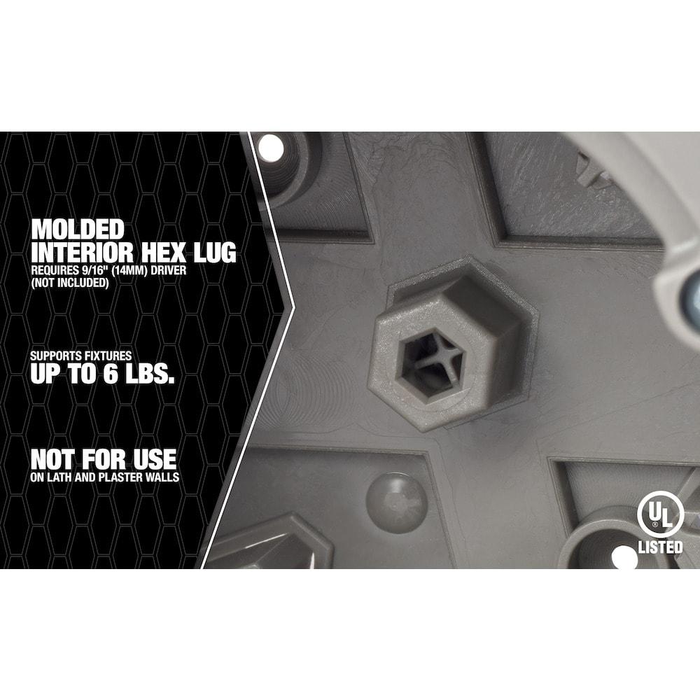 Madison Electric Products Smart Box Shark Tooth 1-Gang Gray Polycarbonate Interior Old Work Standard Round Ceiling/Wall Electrical Box