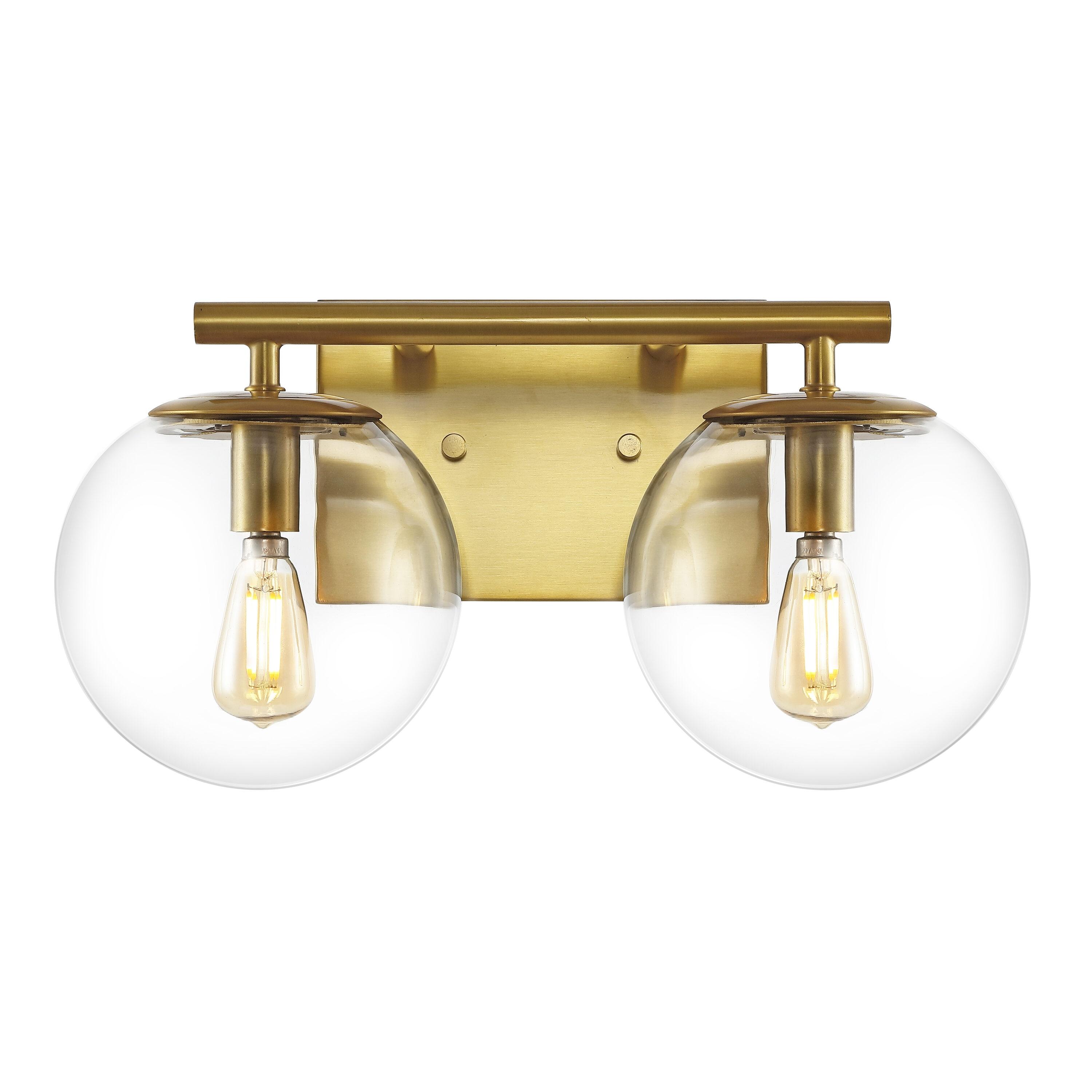 Severa 2 Light 14" Wall Sconce - SCN4125 - Brass - Safavieh