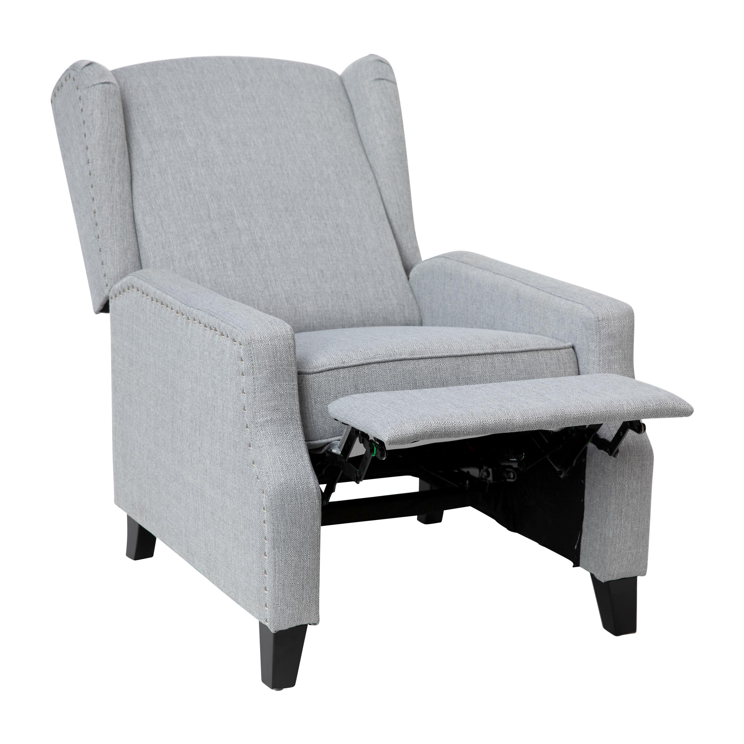 Fulton Polyester Fabric Upholstered Slim Wingback Push Back Recliner by Flash Furniture