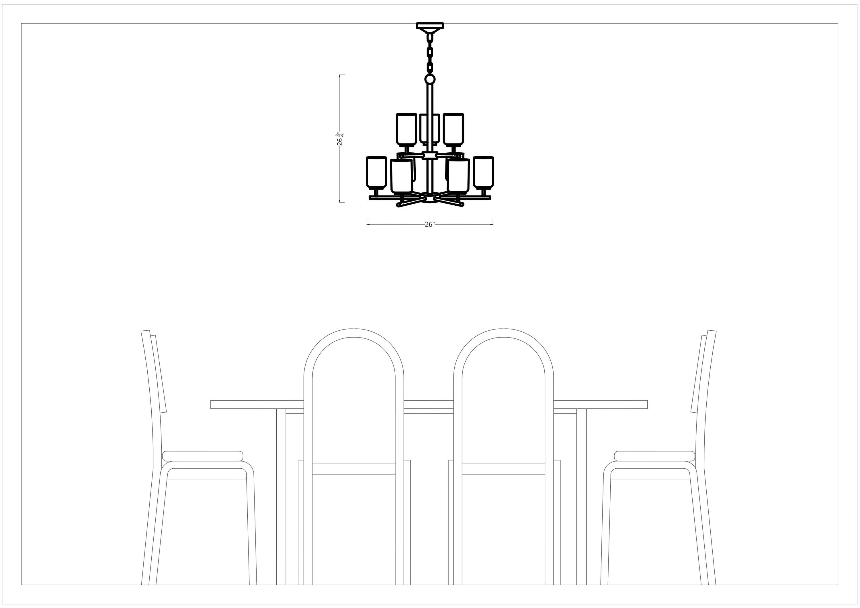 Oslo Sleek 9-Light Brushed Nickel Chandelier with Opal Etched Glass