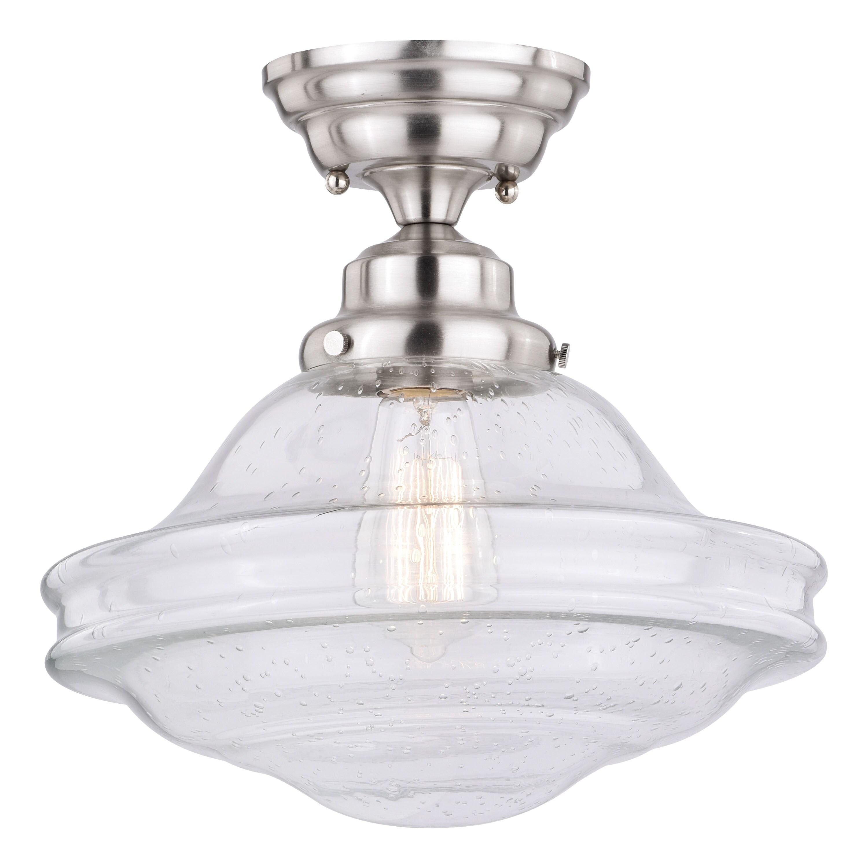 Vaxcel Huntley 1 - Light Flush Mount in  Satin Nickel