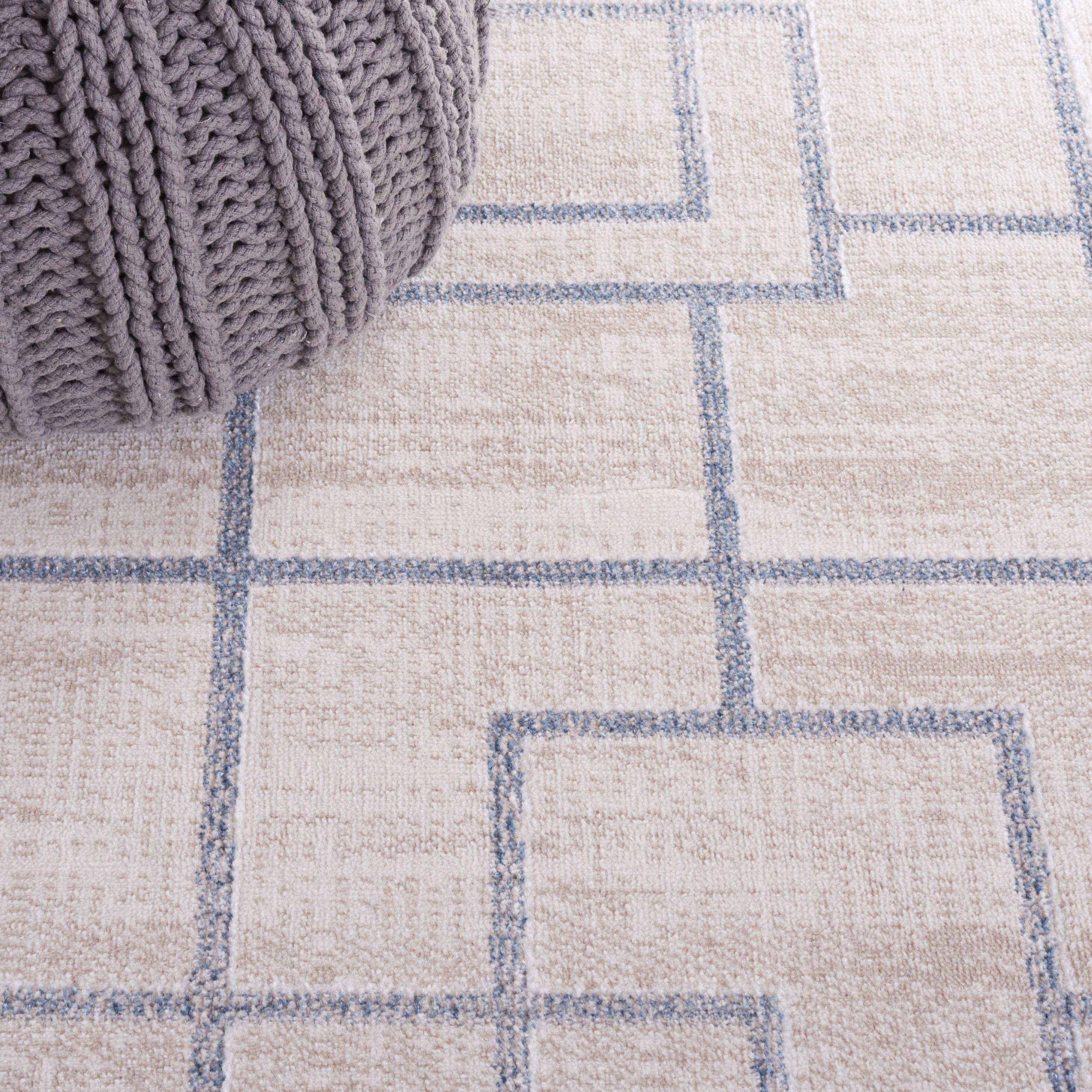 SAFAVIEH Blair Parker Geometric Machine Washable Area Rug, 8' x 10', Beige/Grey