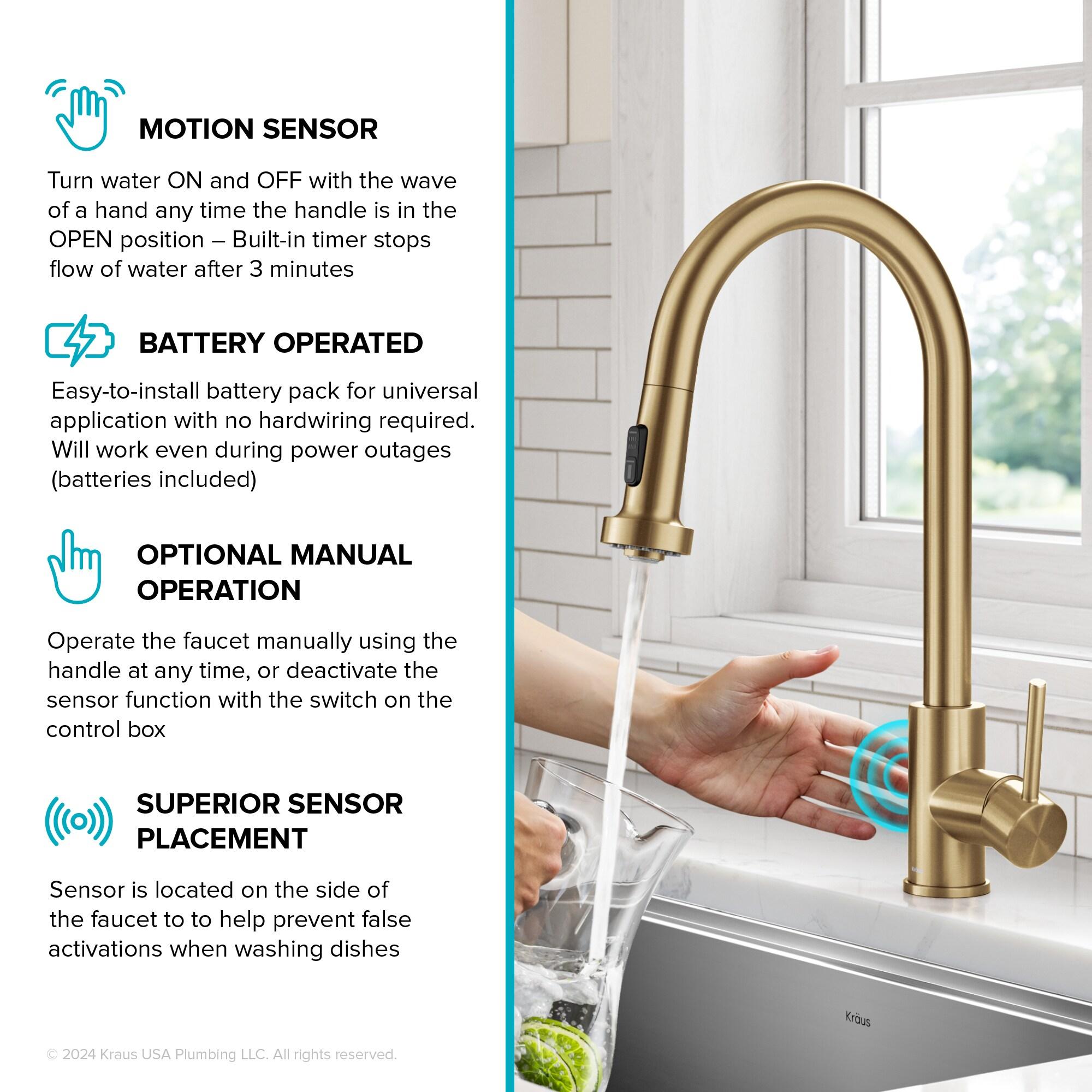 KRAUS Bolden Motion Sensor Single Handle Pull Down Touchless Kitchen Faucet
