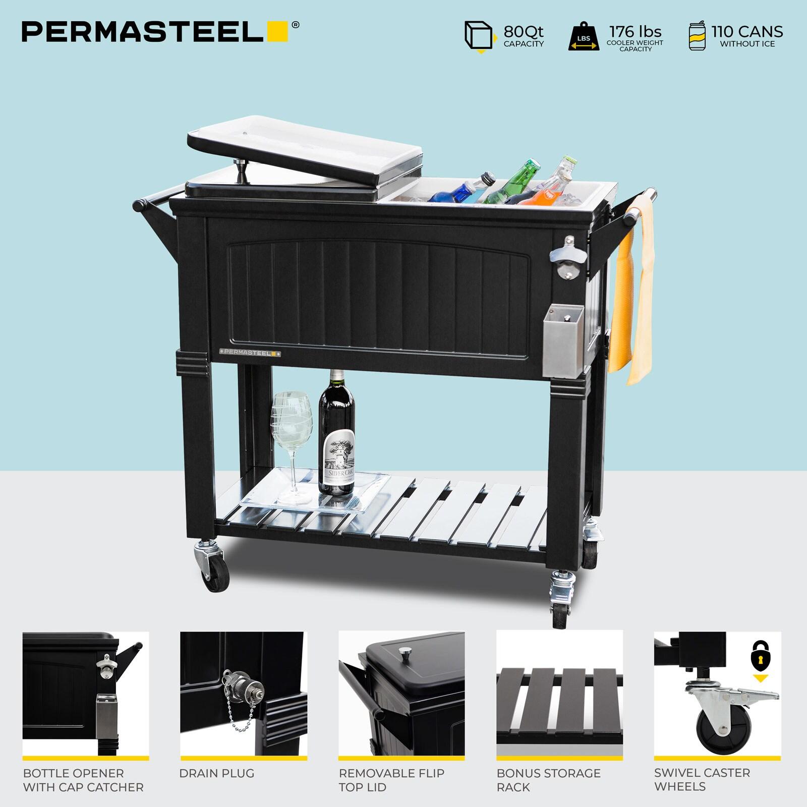 Permasteel Permasteel 80 Qt. Furniture Style Rolling Patio Cooler