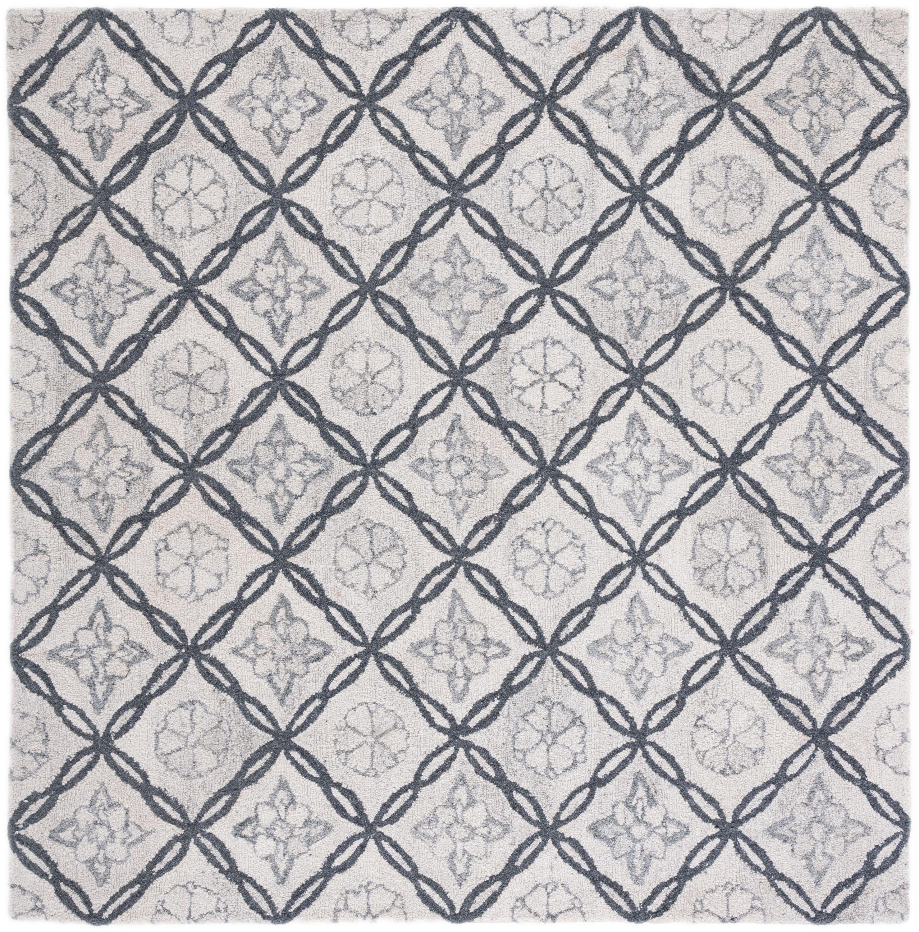 Marquee MRQ118 Hand Tufted Indoor Area Rug - Ivory/Grey - 6'x6' - Safavieh