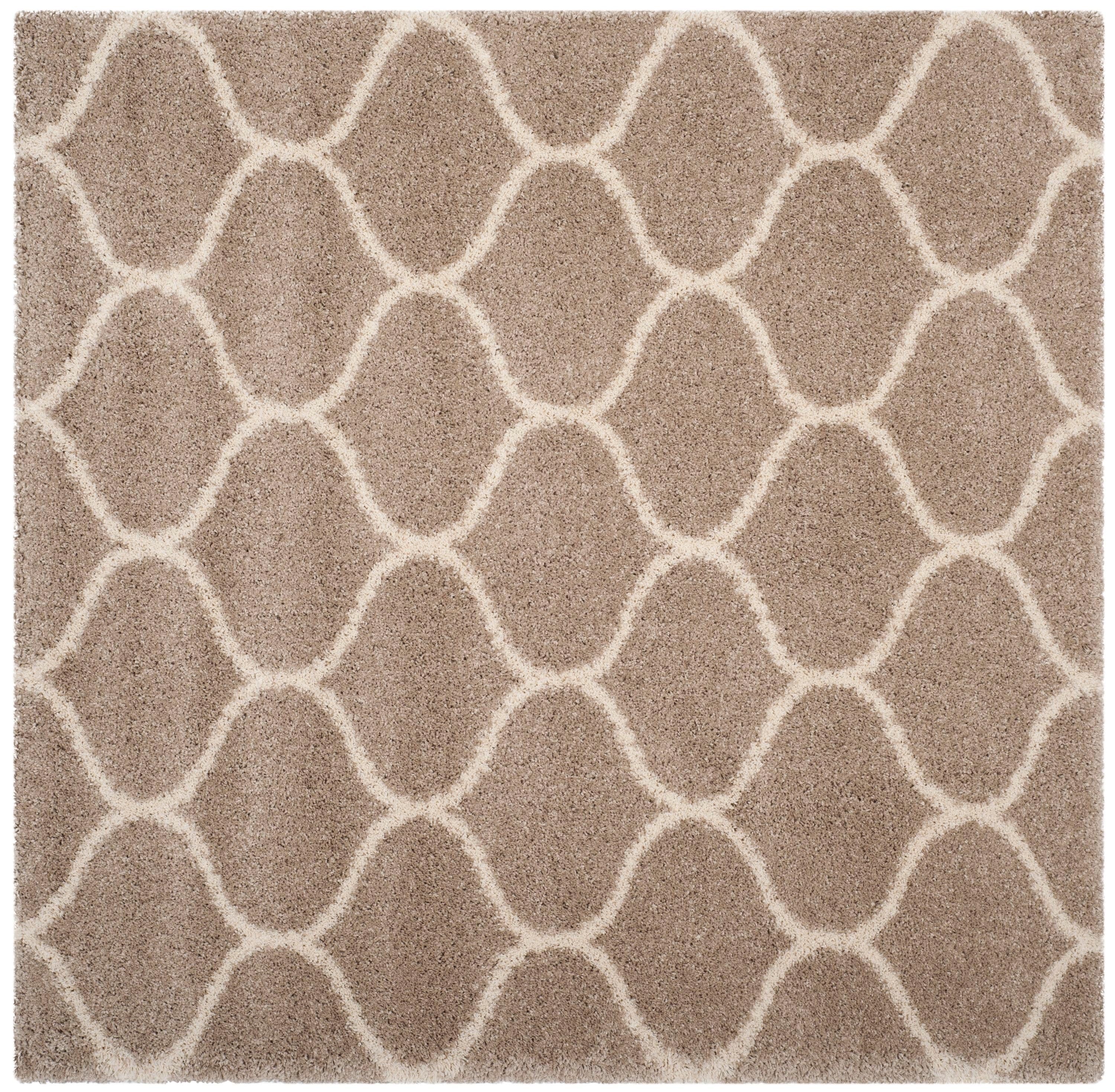 Hudson Shag SGH280 Power Loomed Indoor Area Rug - Beige/Ivory - 7'x7' - Safavieh.