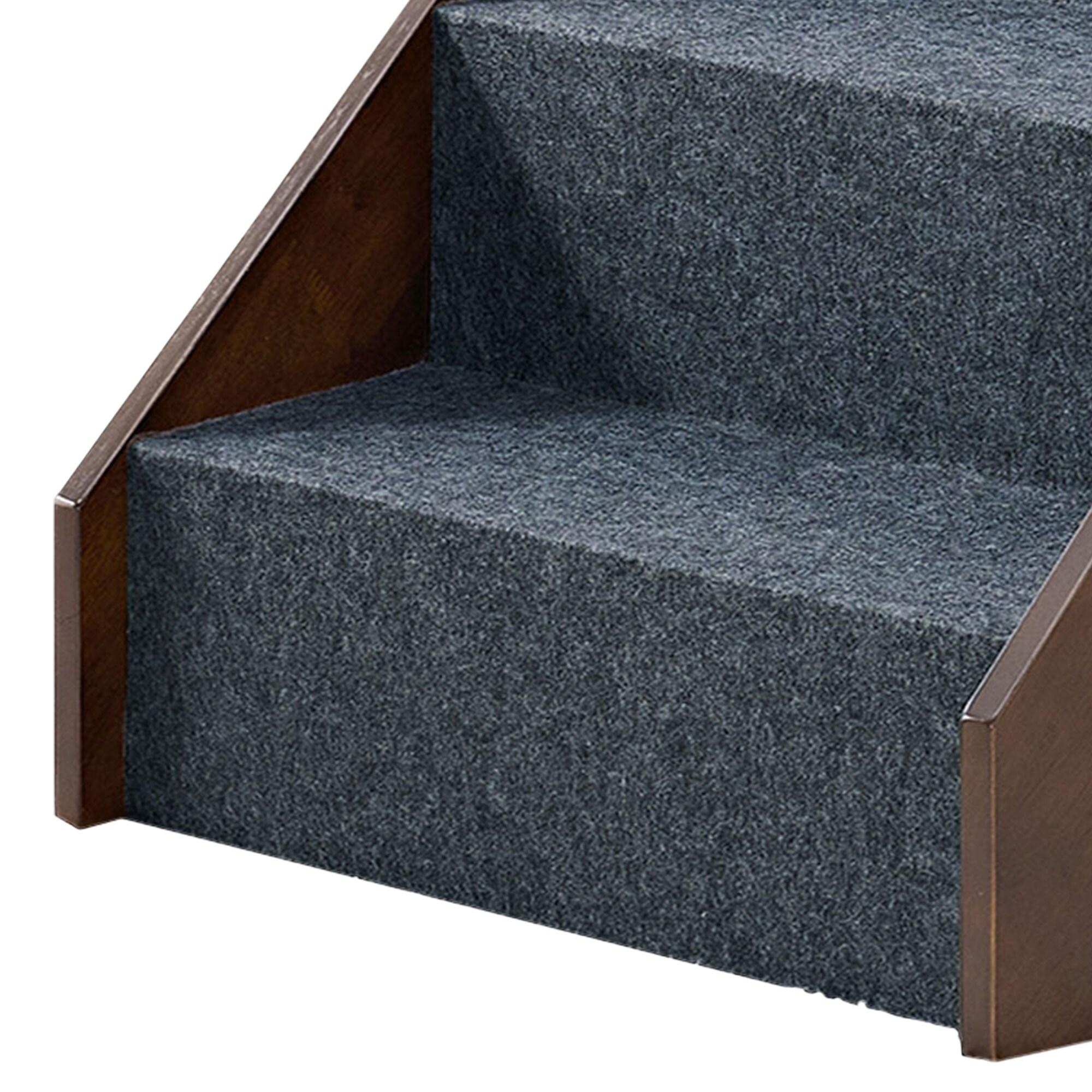 MECO Stakmore Pet Steps with Solid Hardwood Construction and Foldable Design, Stairs for High Beds for Pets in All Life Stages, Espresso
