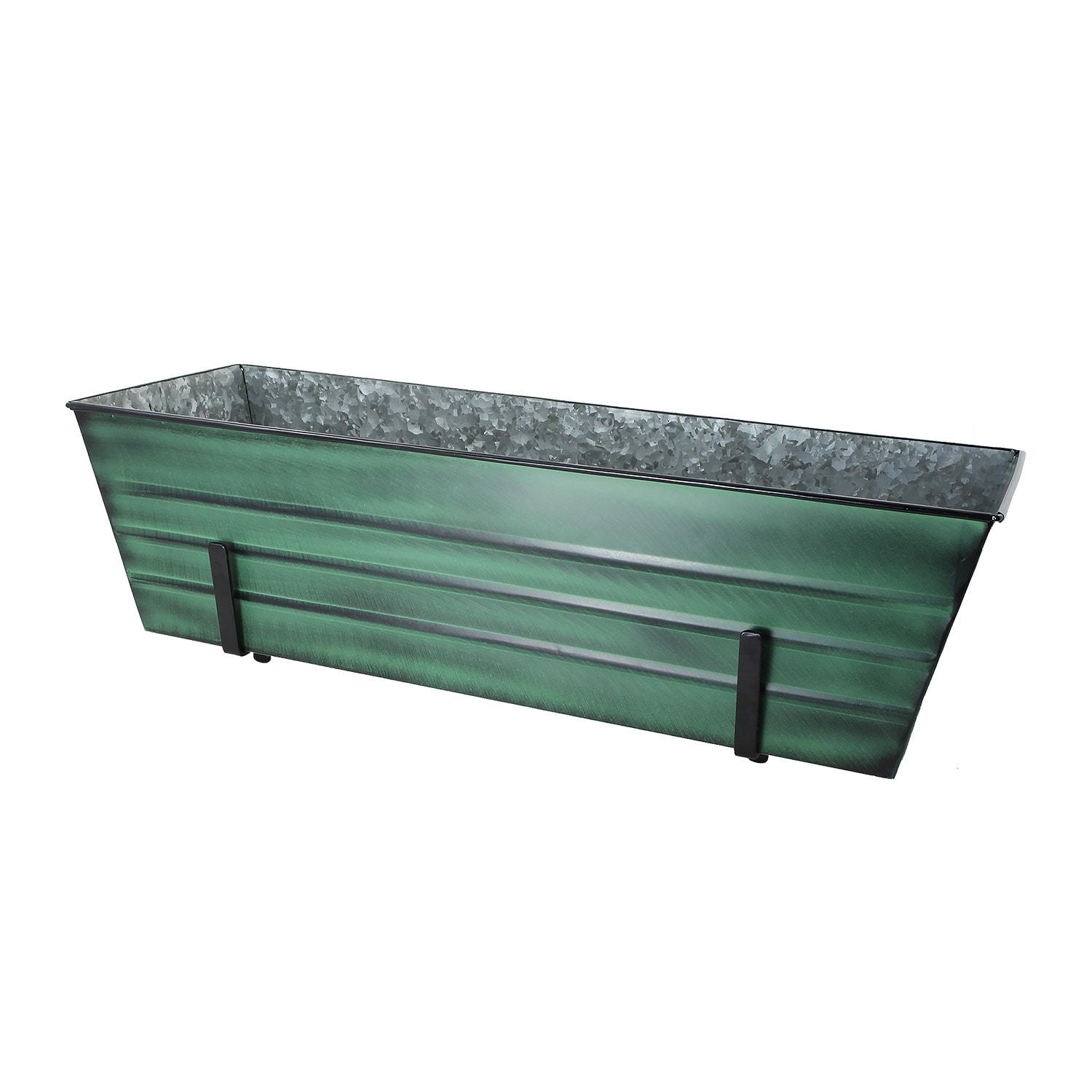 Achla  2 x 6 Railings Flower Box with Brackets Green - Large