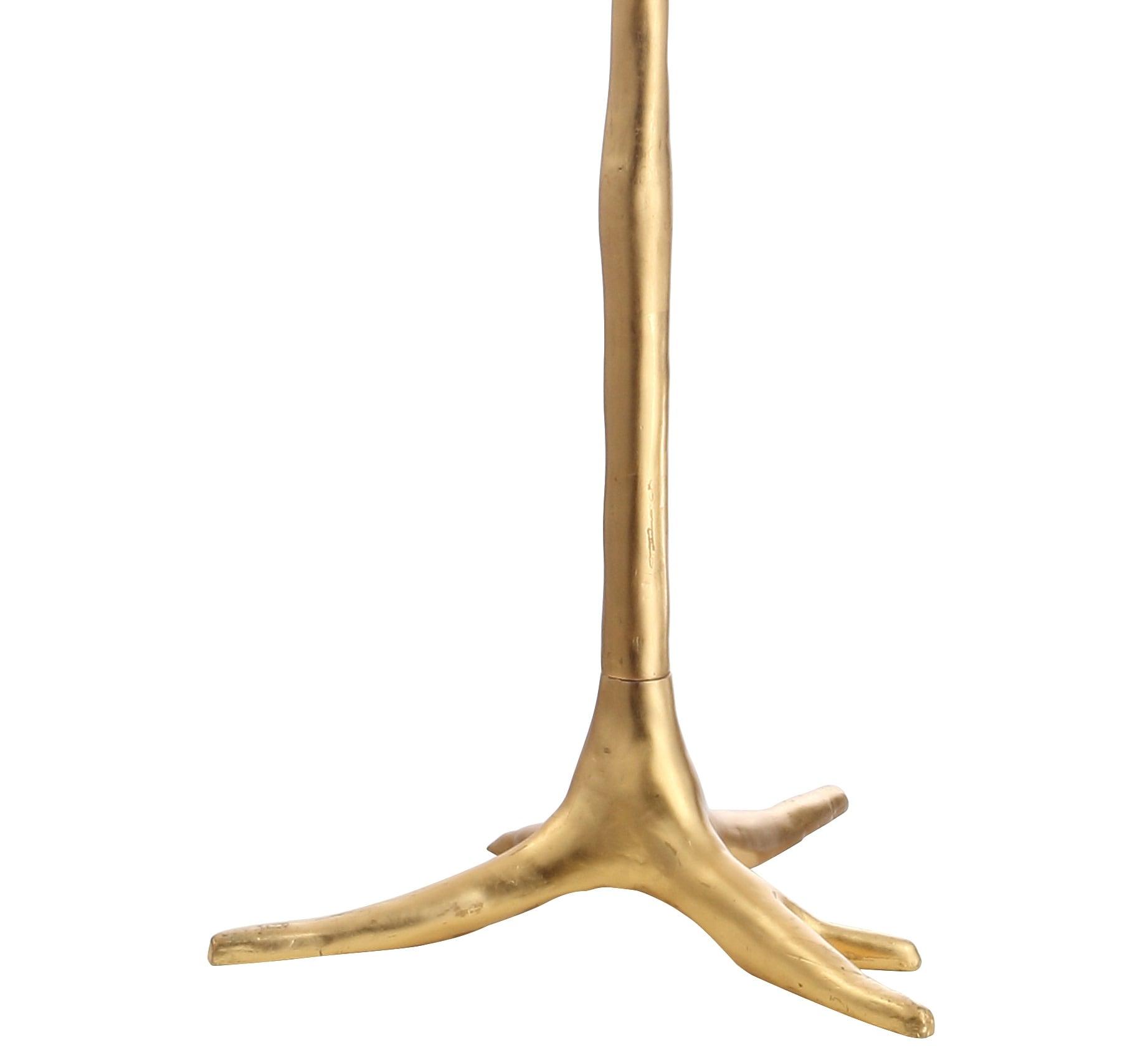 JONATHAN Y JYL3070A Arbor 63.5" Faux Bois Resin LED Floor Lamp, Contemporary for living room, dinning room, bedroom, office Bulb Included, Gold Leaf