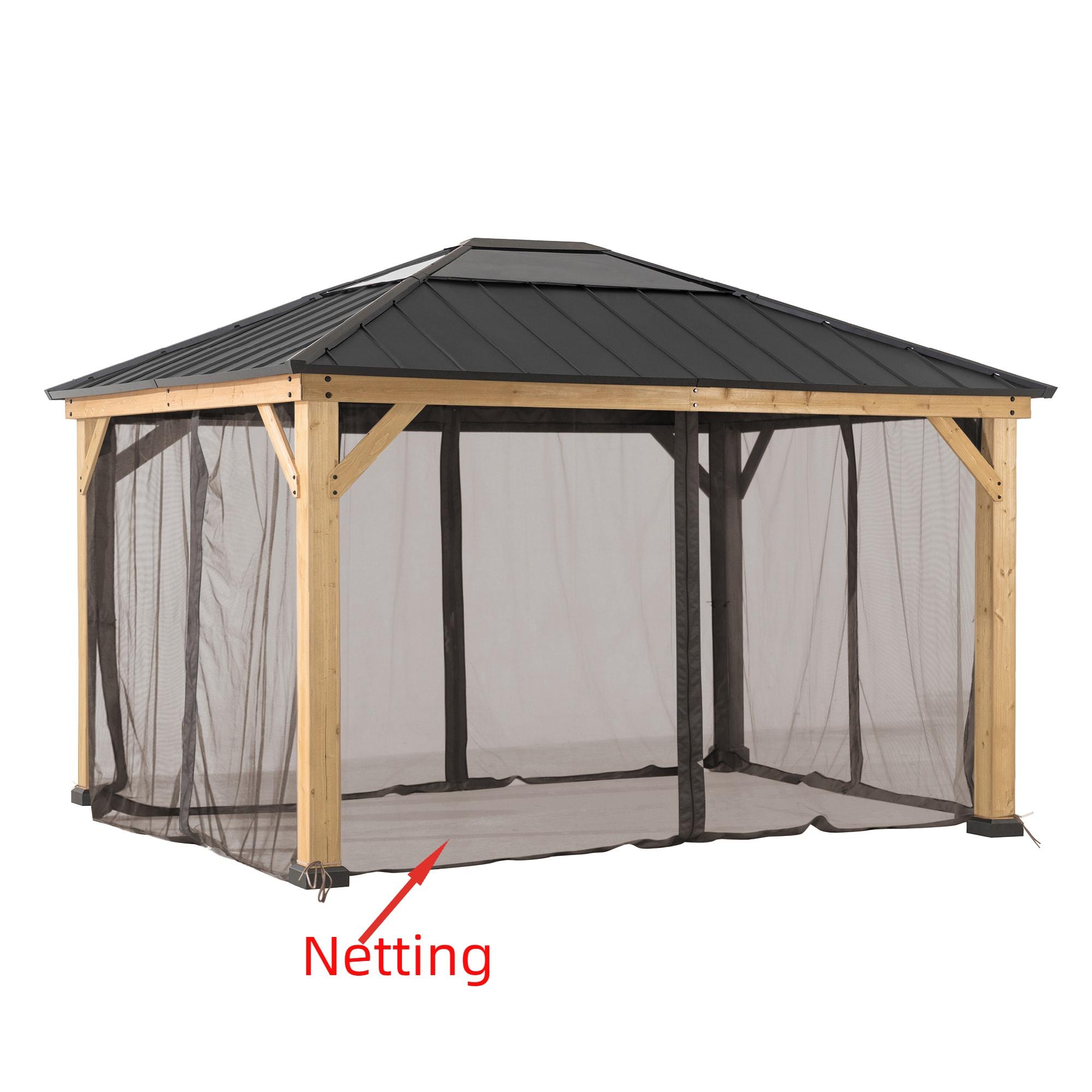 Sunjoy Universal Mosquito Netting for 11 ft. x 13 ft. Wood-Framed Gazebos, Patio Gazebo Mosquito Netting Screen Walls