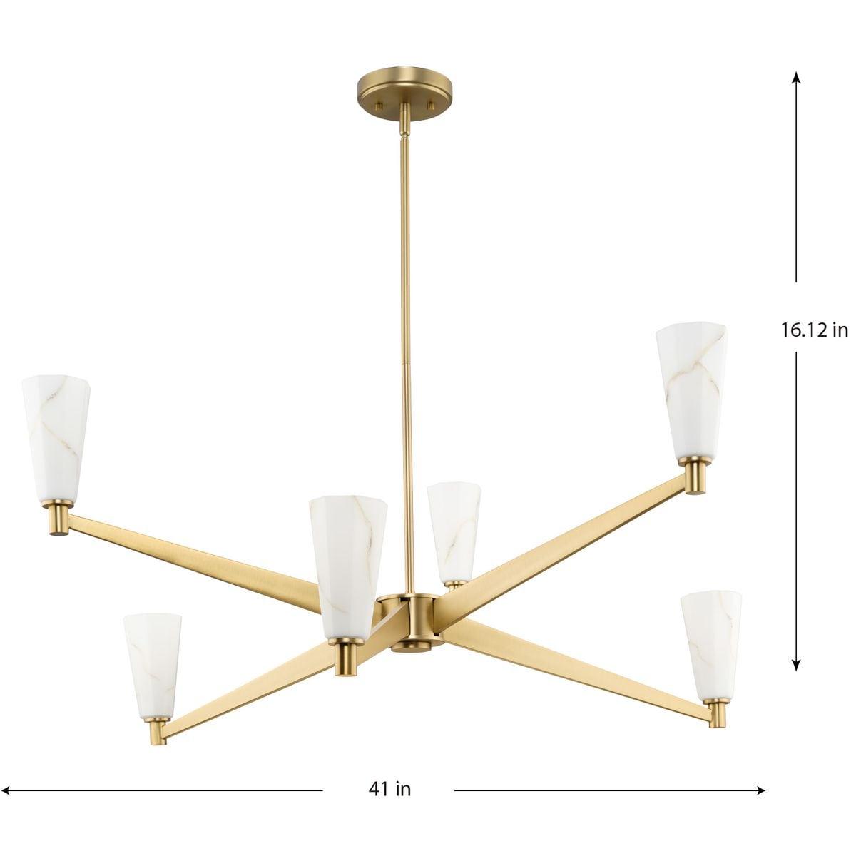 Progress Lighting Tosca 6 - Light Chandelier in  Brushed Bronze