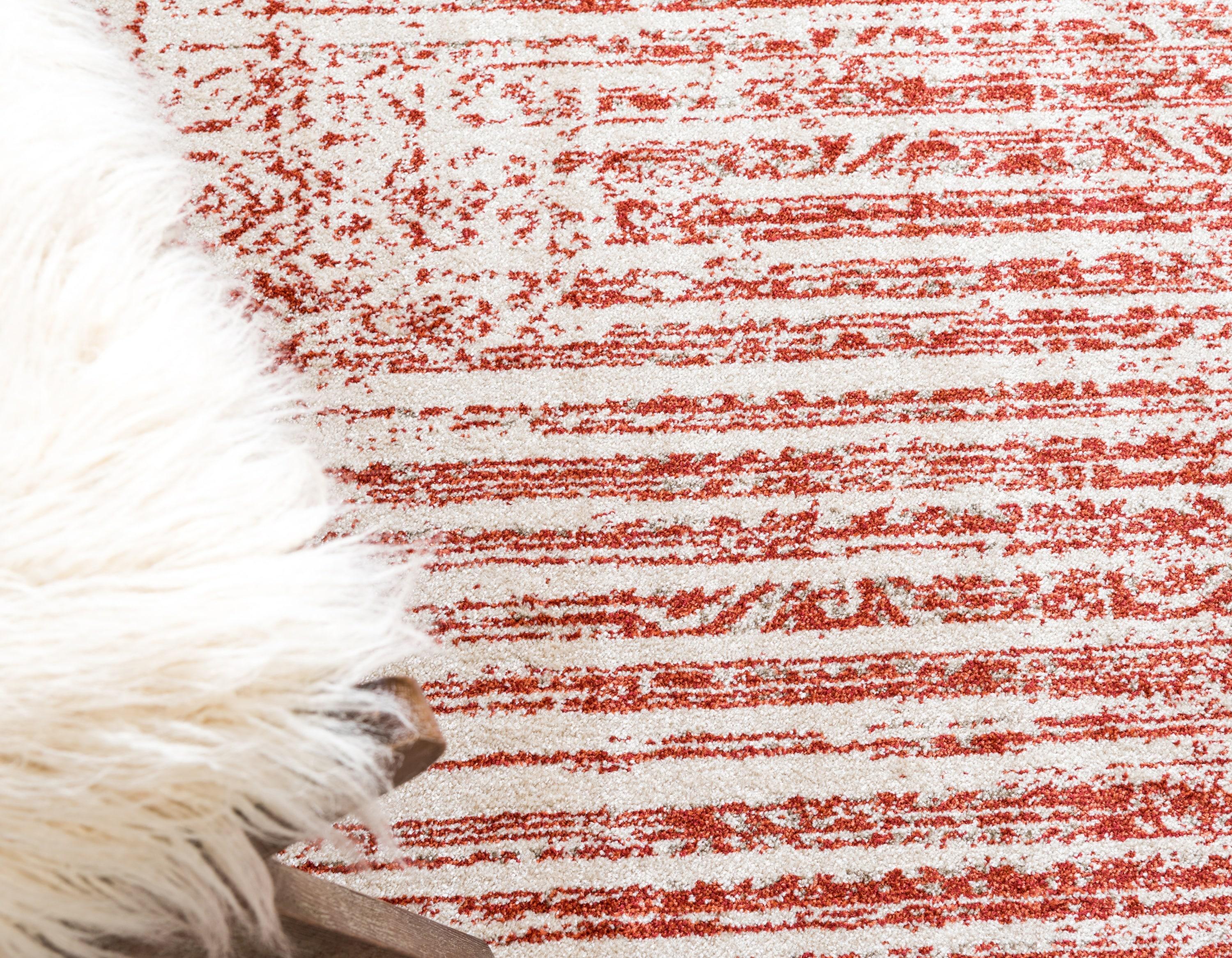Unique Loom Del Mar Collection Area Rug - Jennifer (10' x 13' 1" Rectangle Red/Beige)