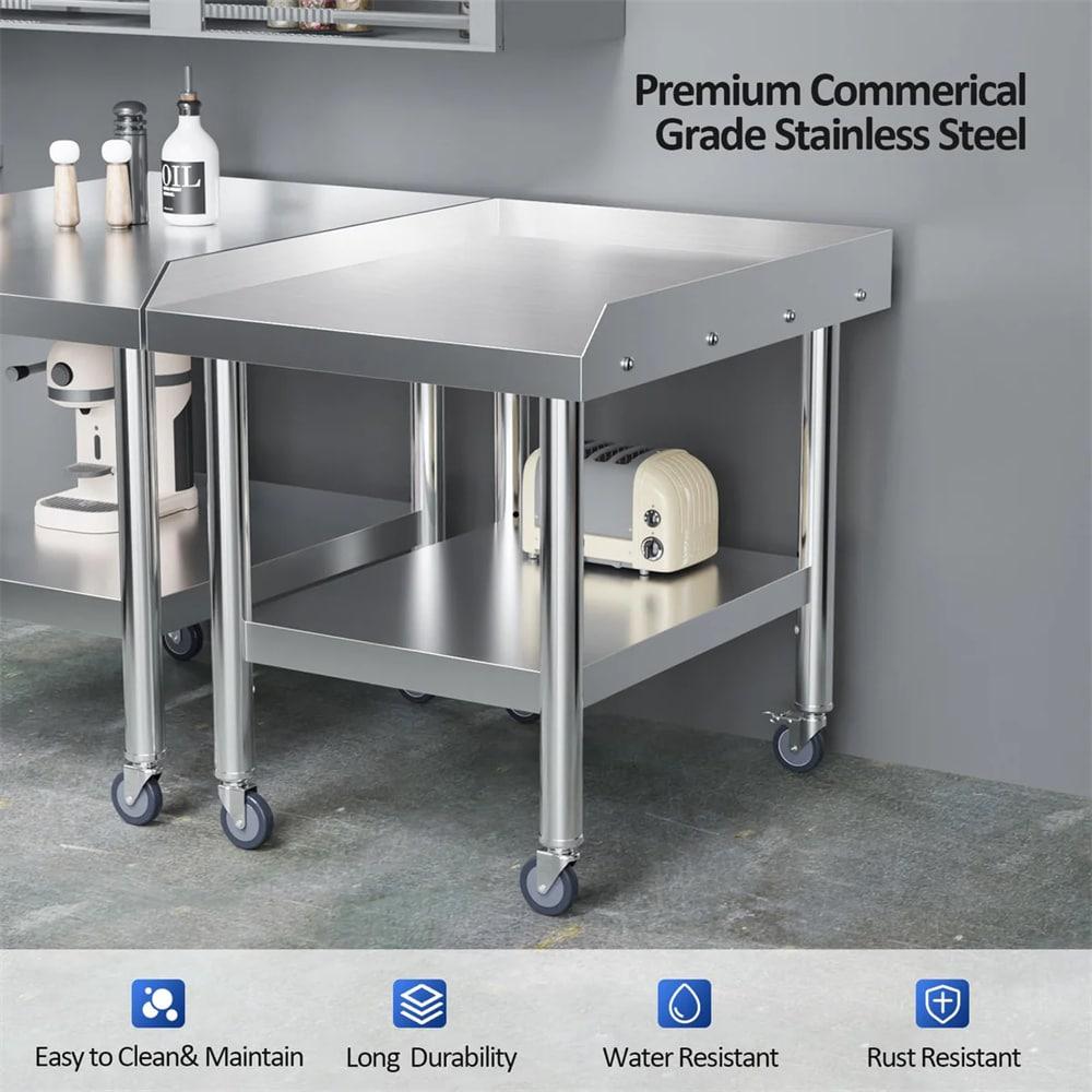 VEVOR VEVOR Stainless Steel 28'' L x 24'' W x 30'' H Adjustable Portable Work Table