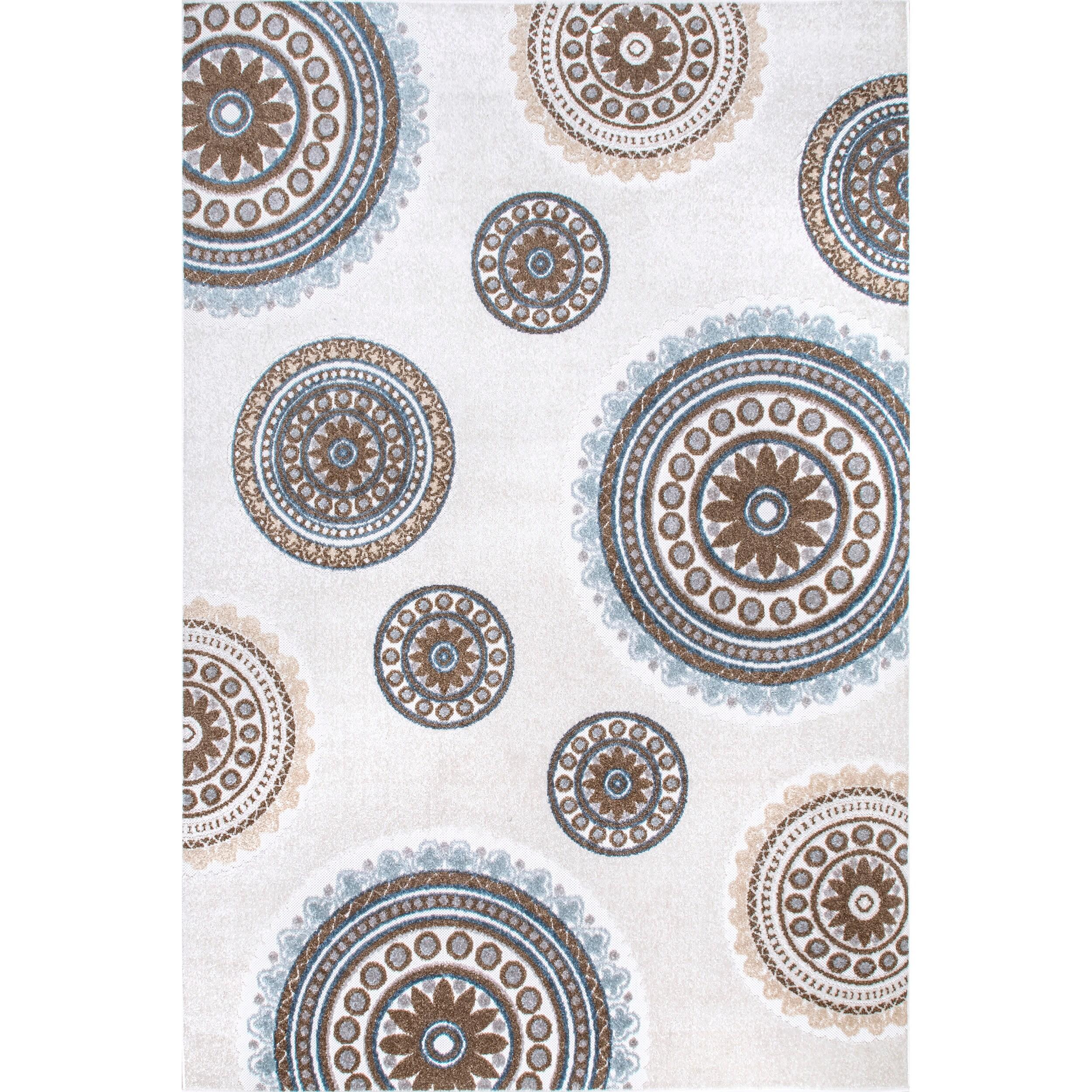 Nuloom Andi Geometric 7x9 Indoor/Outdoor Area Rug for Living Room Patio Deck Front Porch Kitchen, Beige/Brown